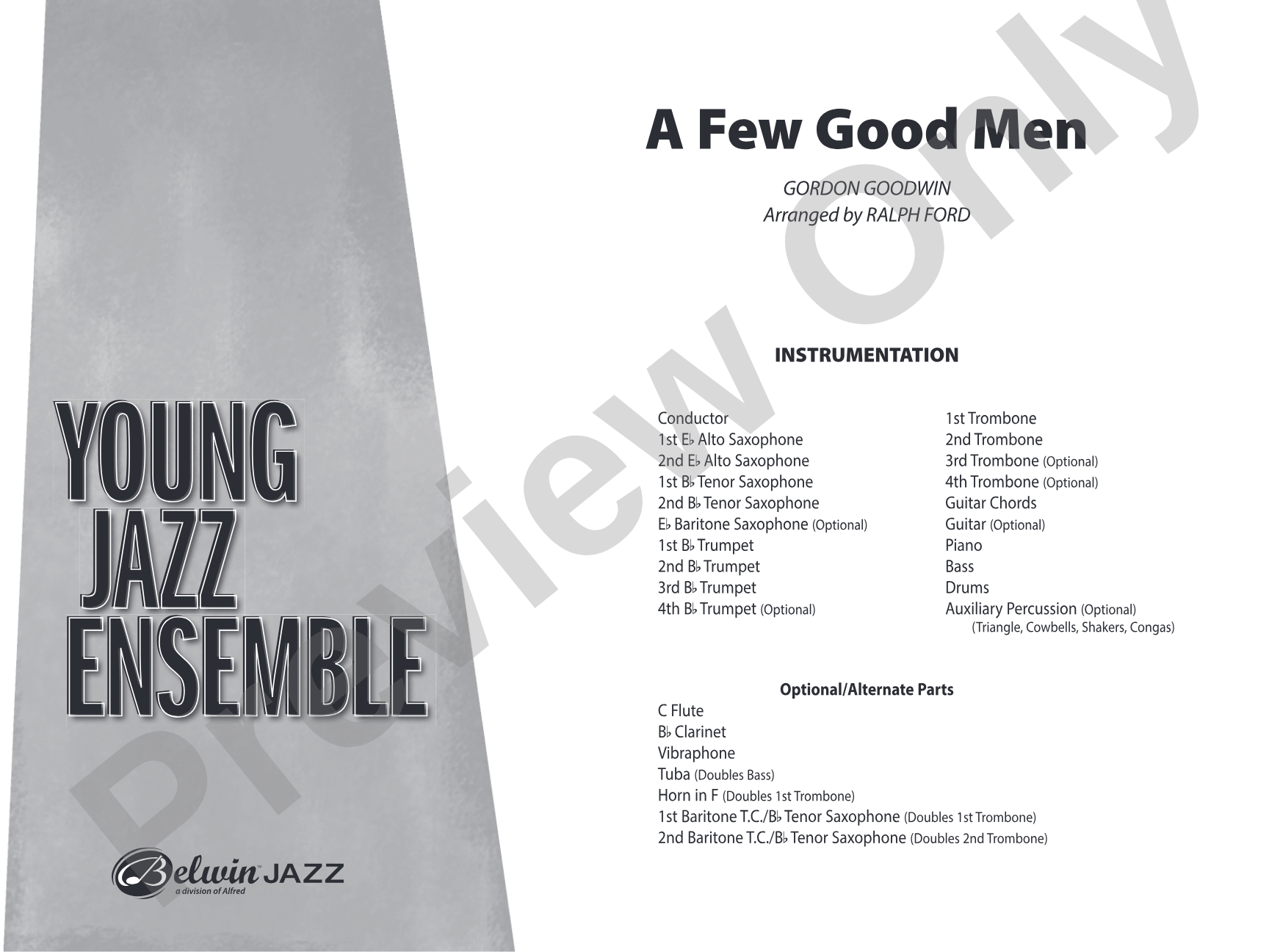 A Few Good Men: Jazz Ensemble Conductor Score & Parts