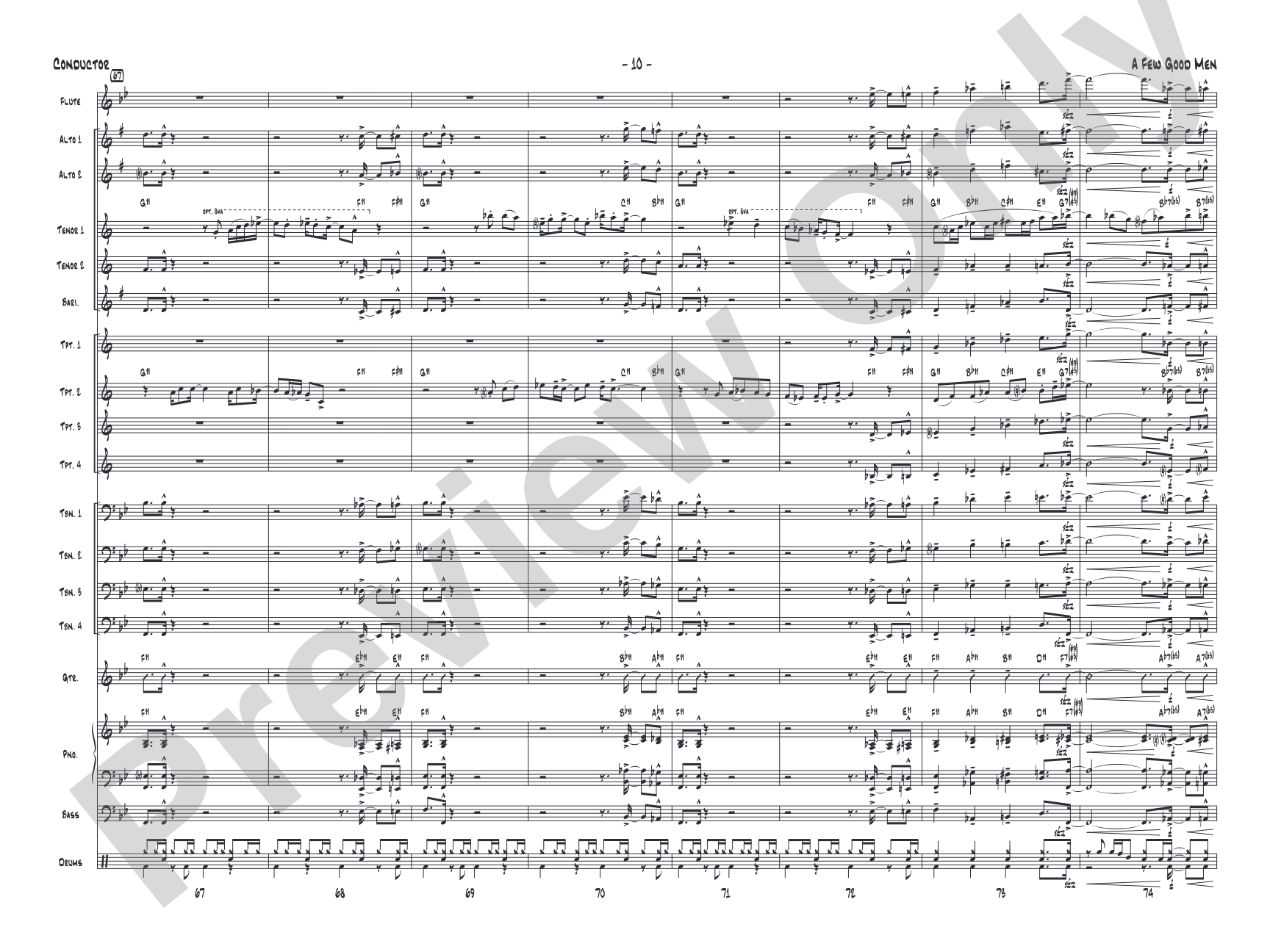 A Few Good Men: Jazz Ensemble Conductor Score & Parts