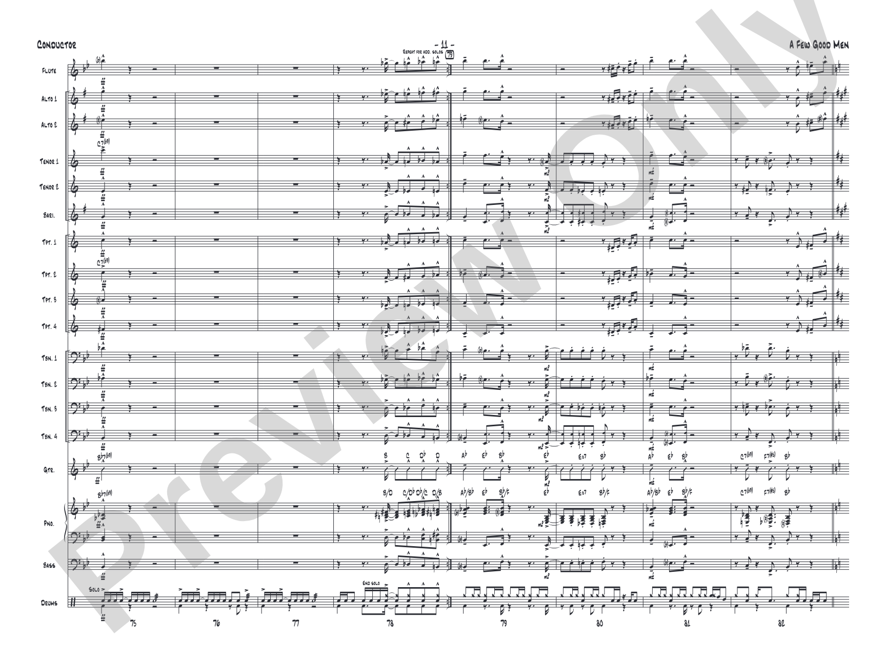 A Few Good Men: Jazz Ensemble Conductor Score & Parts