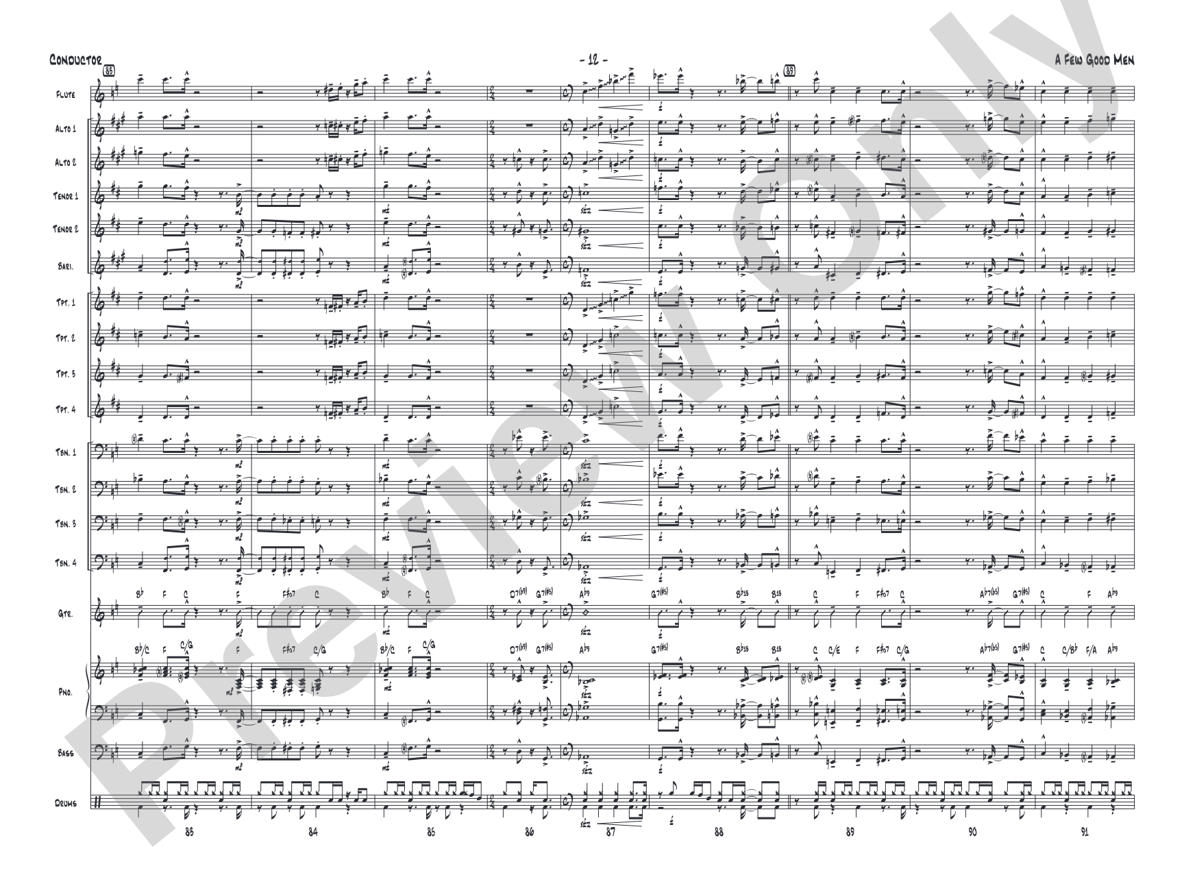 A Few Good Men: Jazz Ensemble Conductor Score & Parts