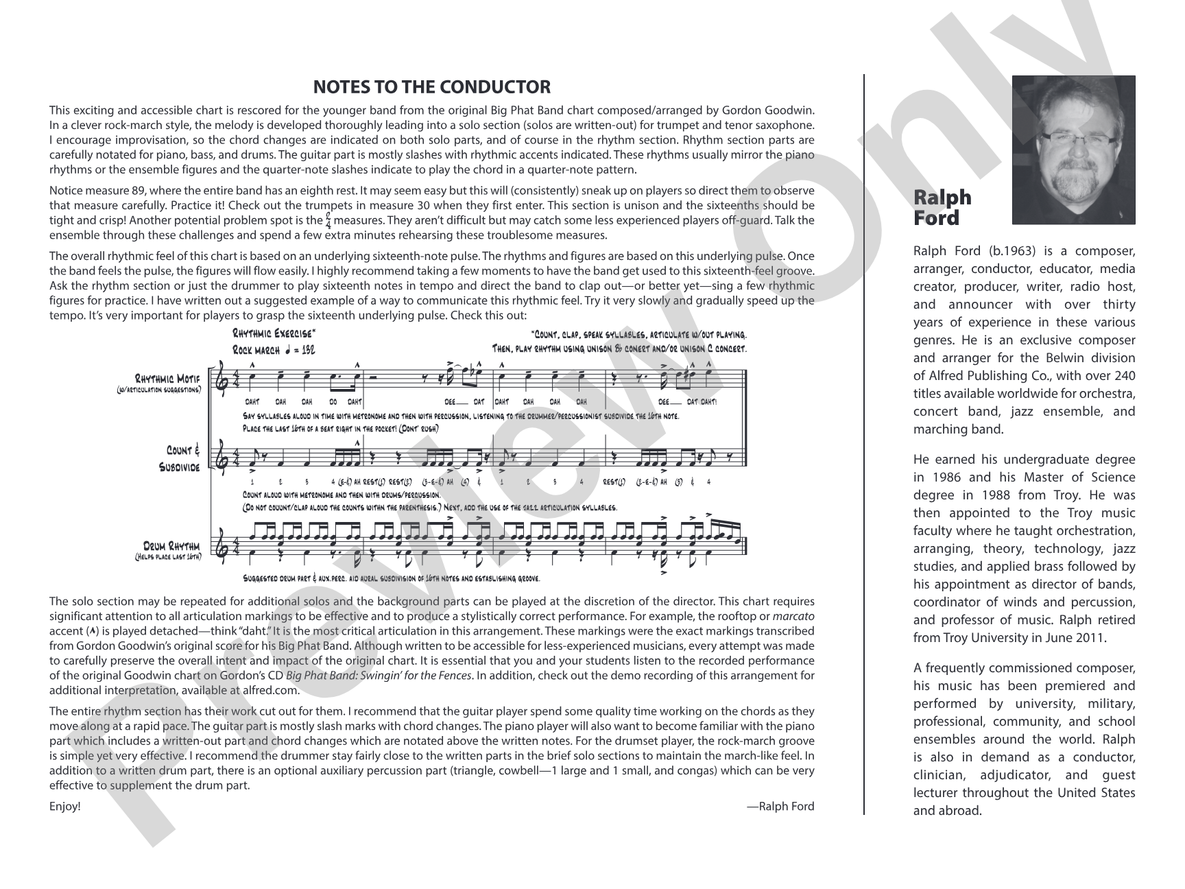 A Few Good Men: Jazz Ensemble Conductor Score & Parts