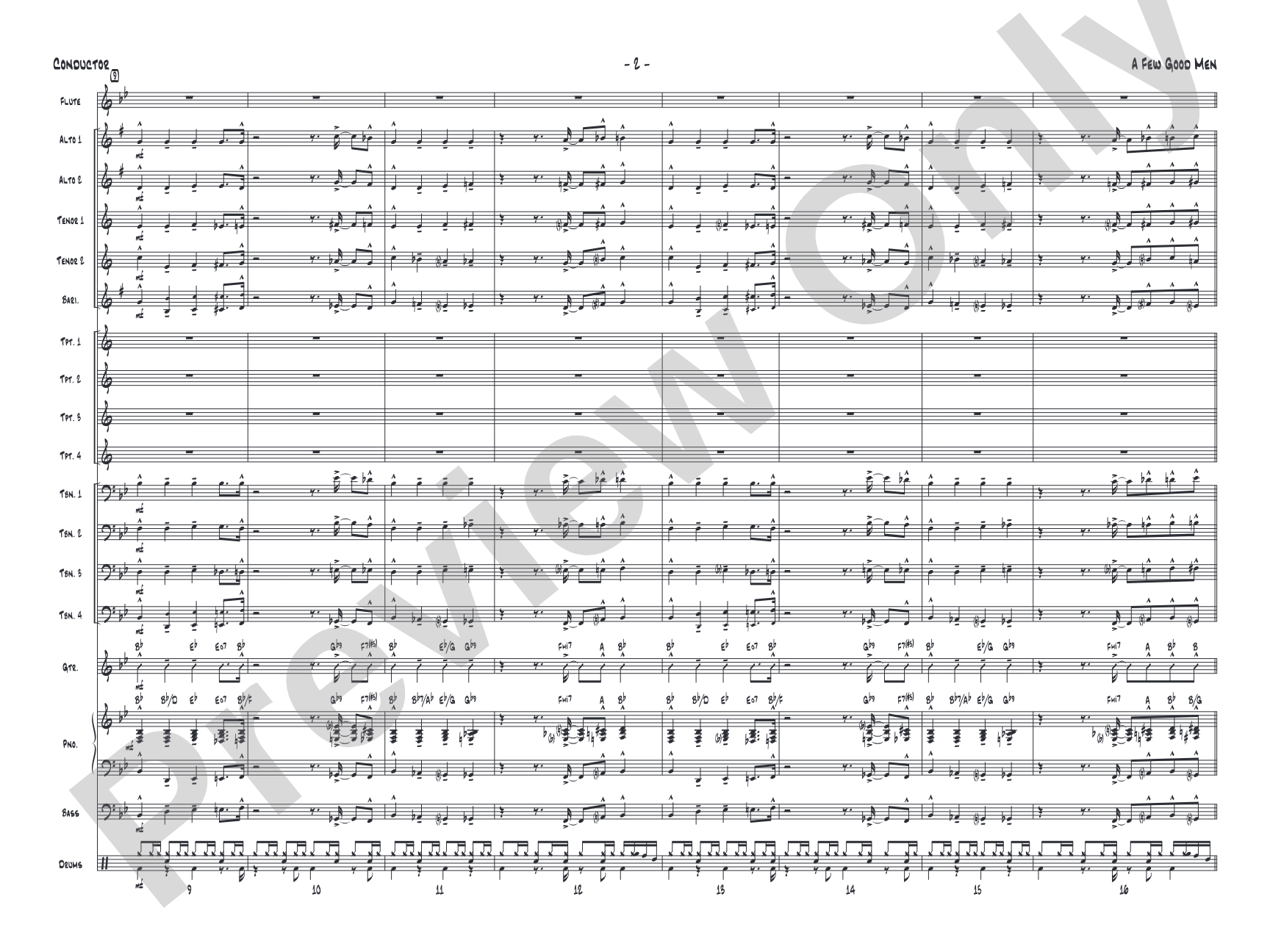 A Few Good Men: Jazz Ensemble Conductor Score & Parts