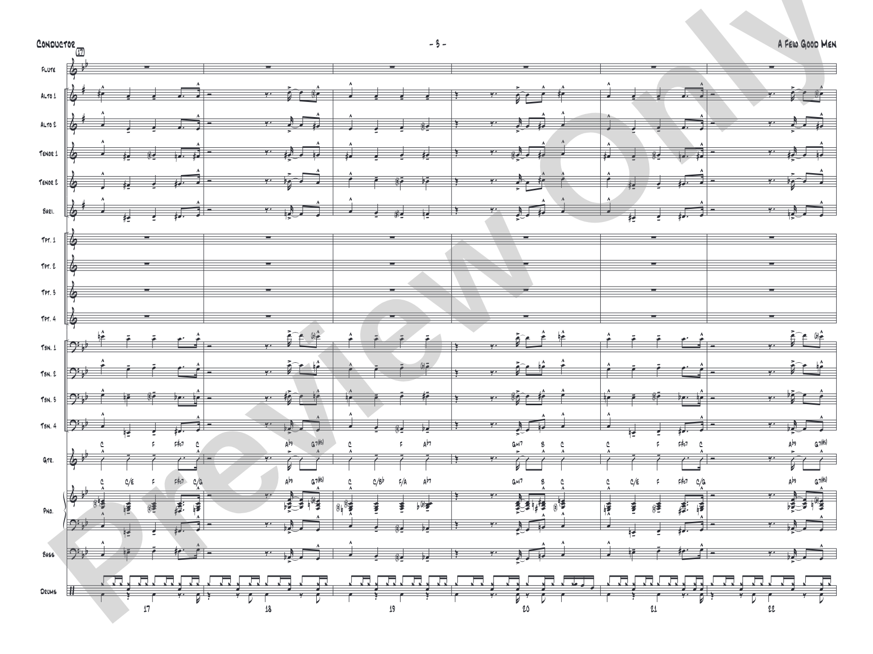 A Few Good Men: Jazz Ensemble Conductor Score & Parts