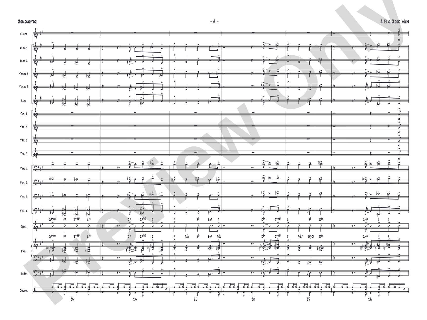 A Few Good Men: Jazz Ensemble Conductor Score & Parts