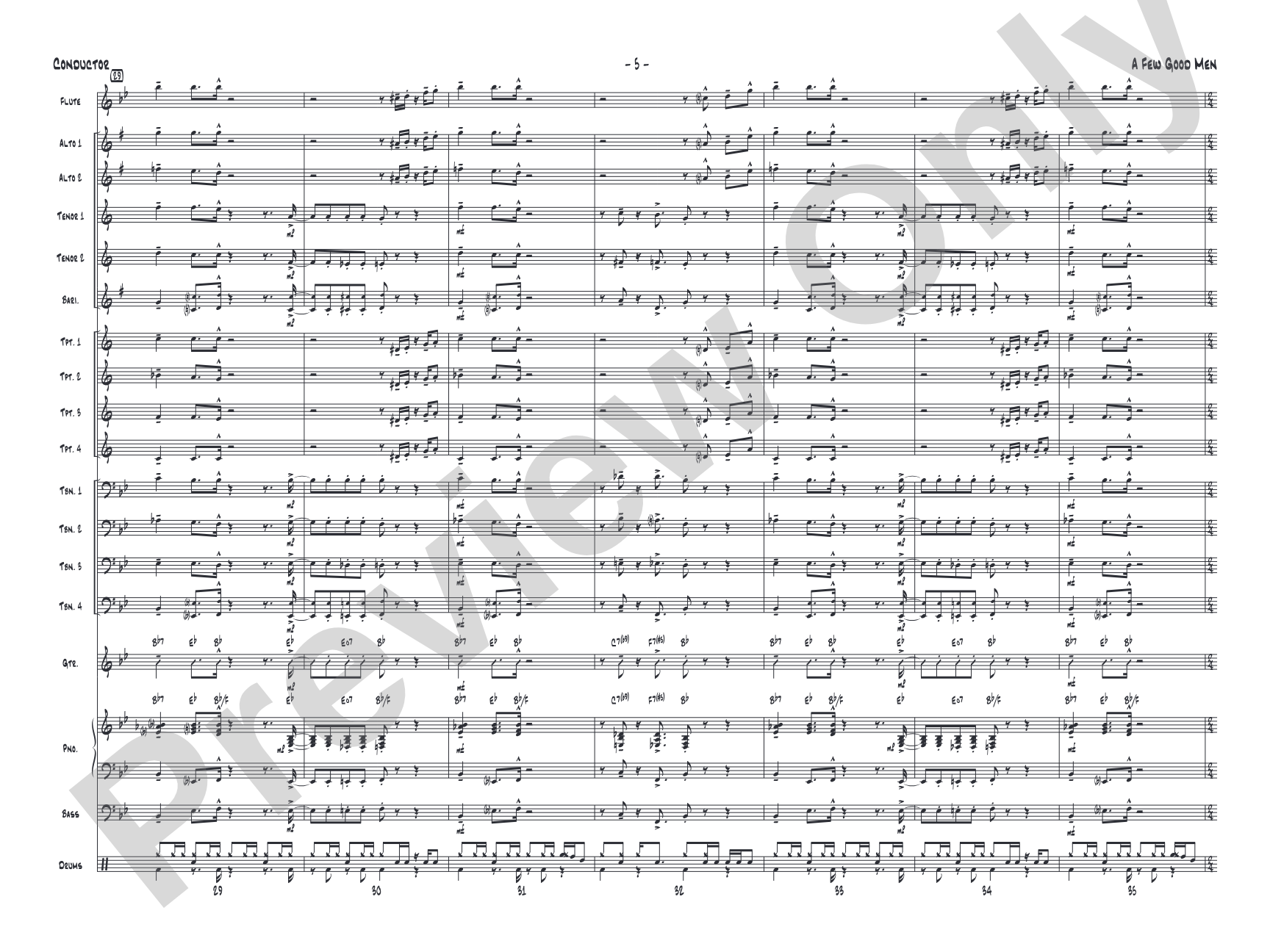A Few Good Men: Jazz Ensemble Conductor Score & Parts