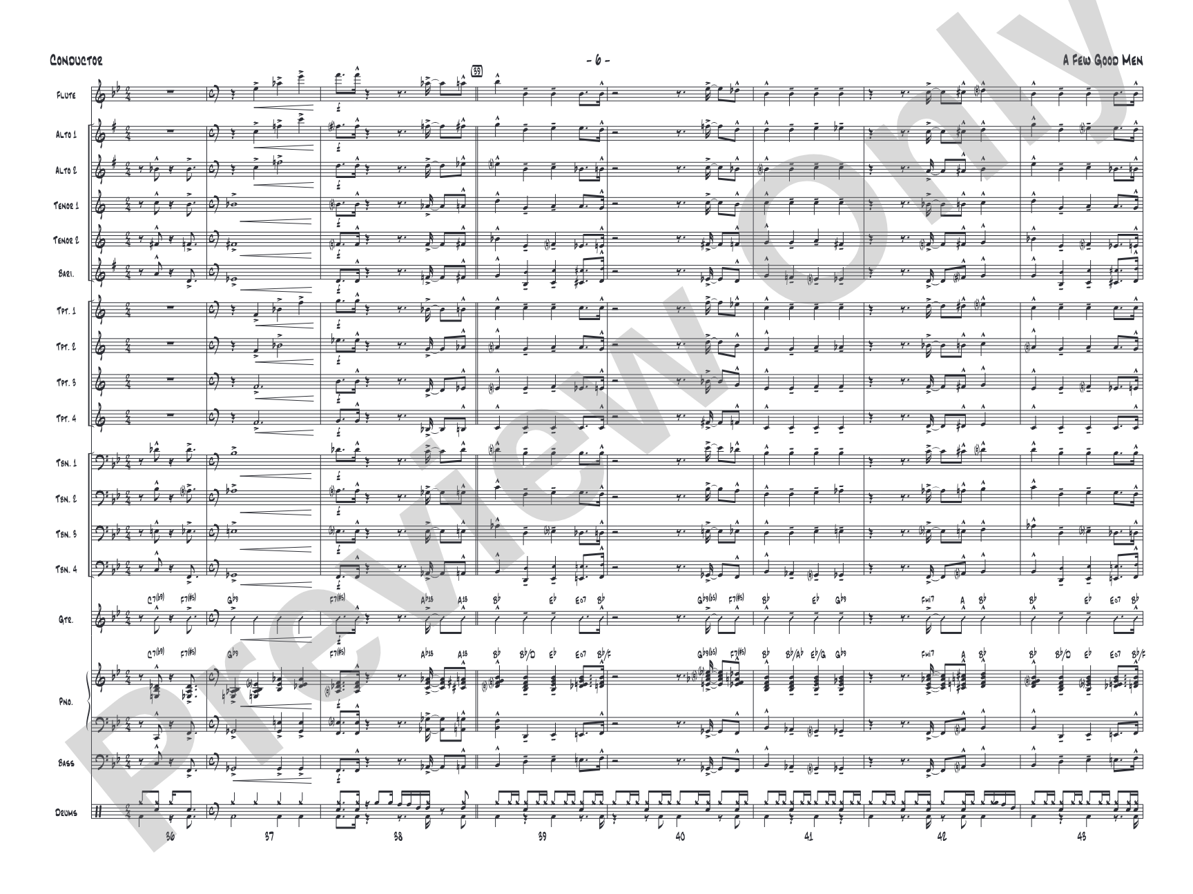 A Few Good Men: Jazz Ensemble Conductor Score & Parts