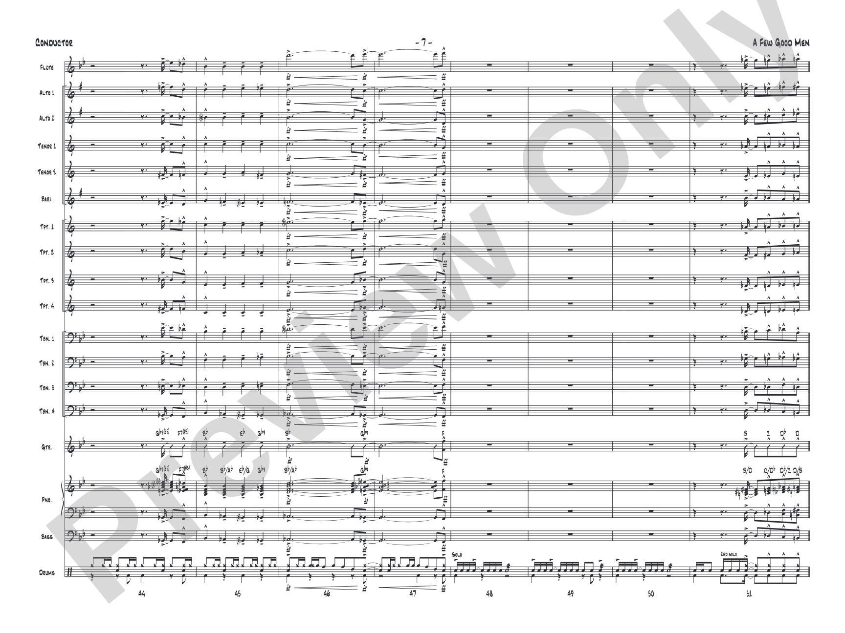 A Few Good Men: Jazz Ensemble Conductor Score & Parts