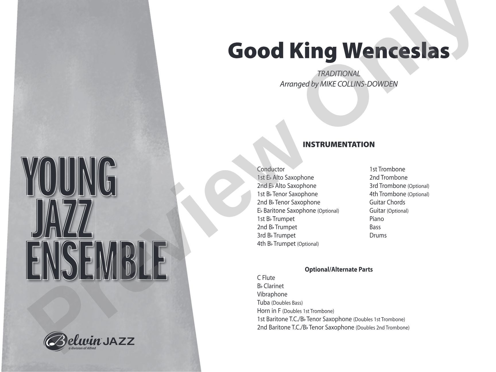 Good King Wenceslas: Jazz Ensemble Conductor Score & Parts