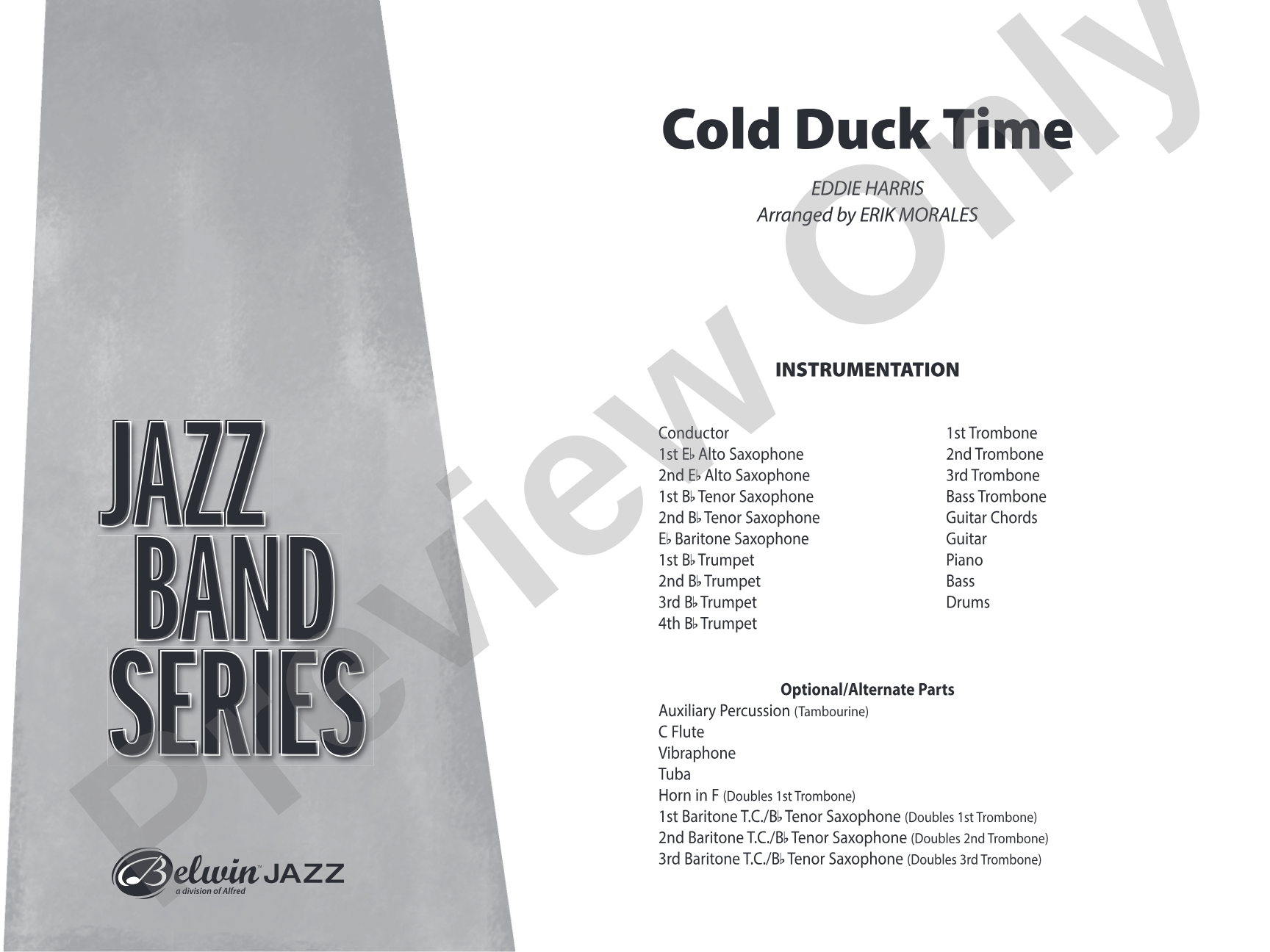Cold Duck Time: Jazz Ensemble Conductor Score & Parts