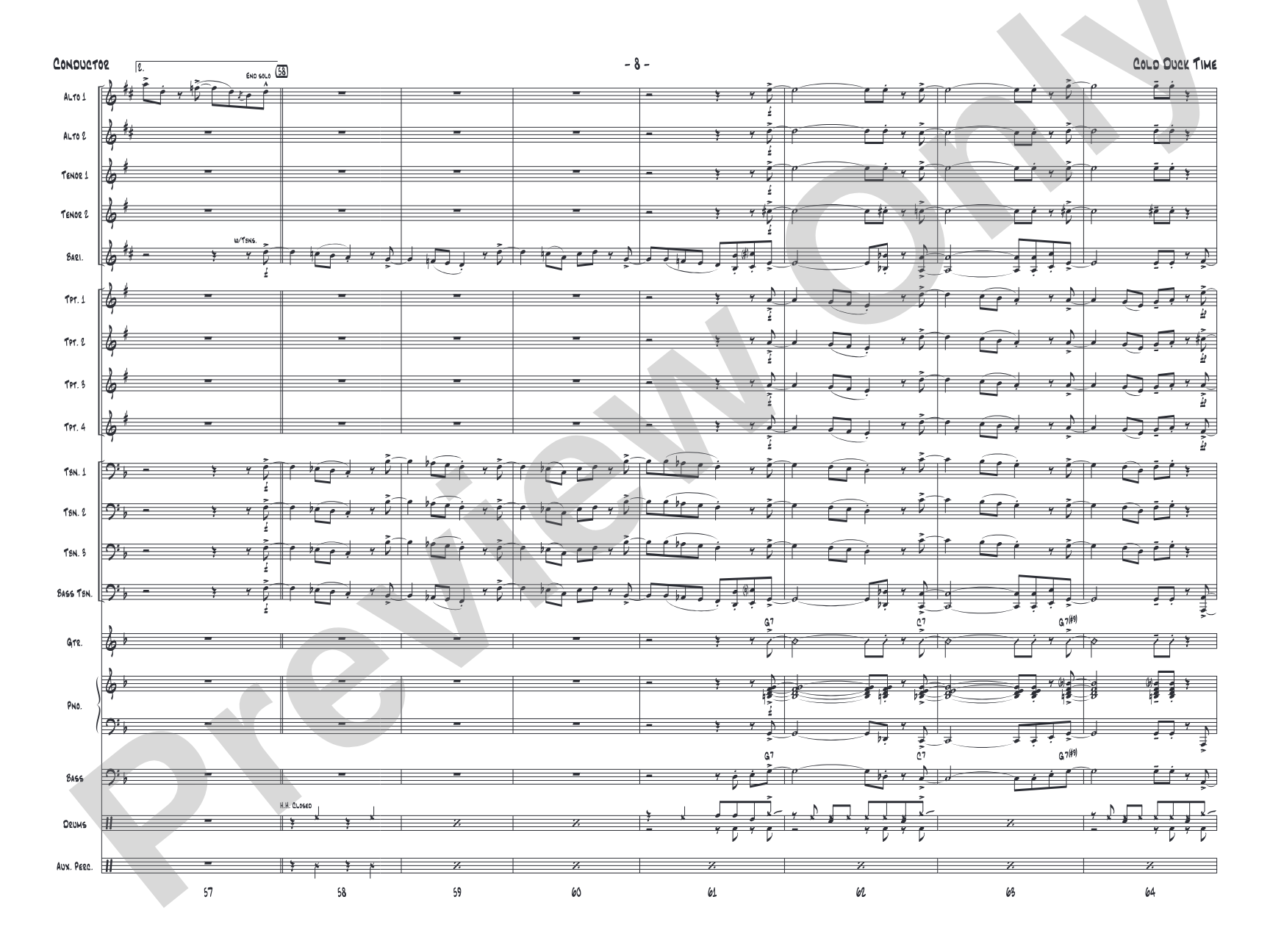 Cold Duck Time: Jazz Ensemble Conductor Score & Parts