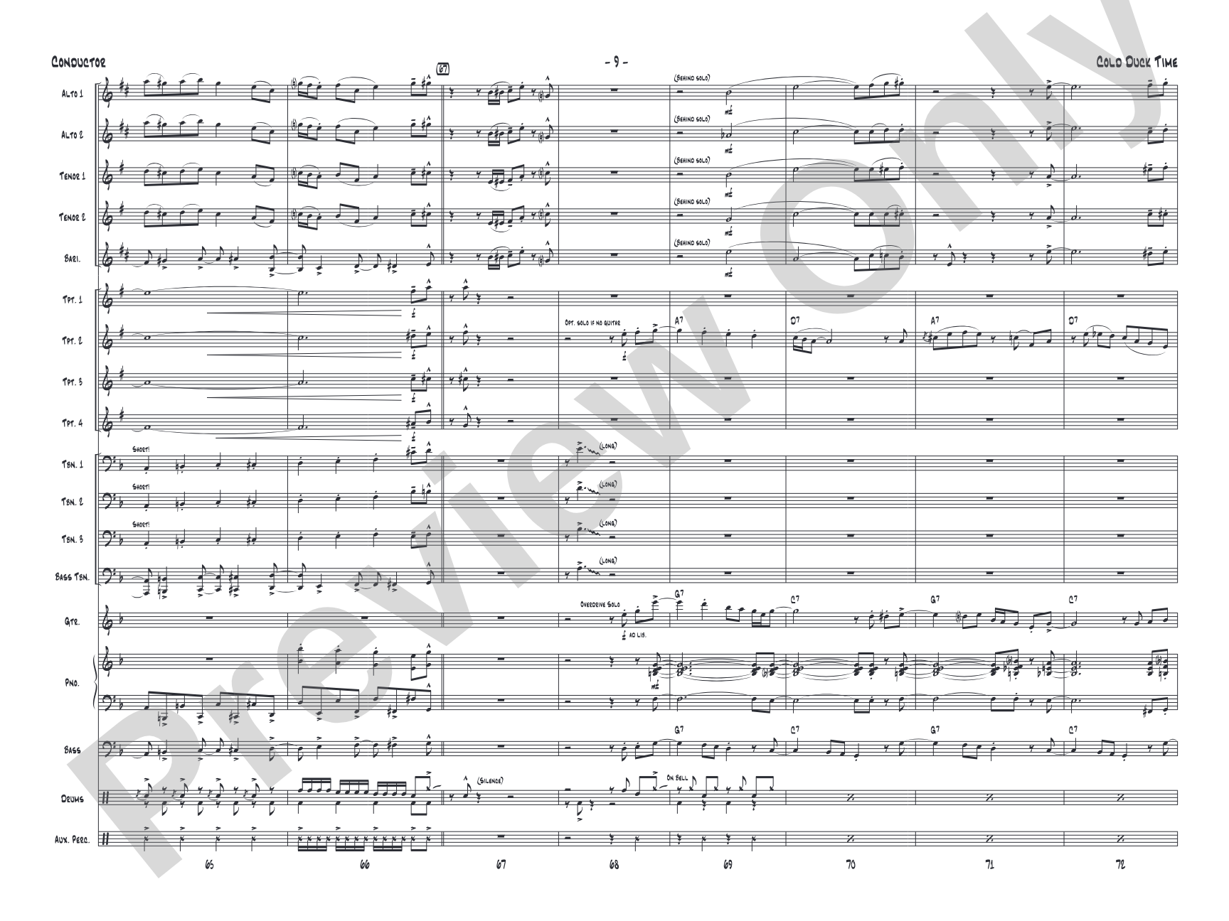 Cold Duck Time: Jazz Ensemble Conductor Score & Parts