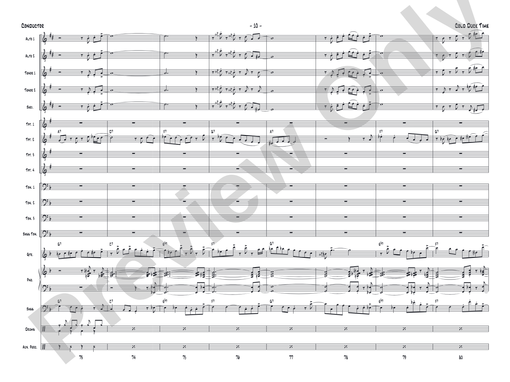 Cold Duck Time: Jazz Ensemble Conductor Score & Parts
