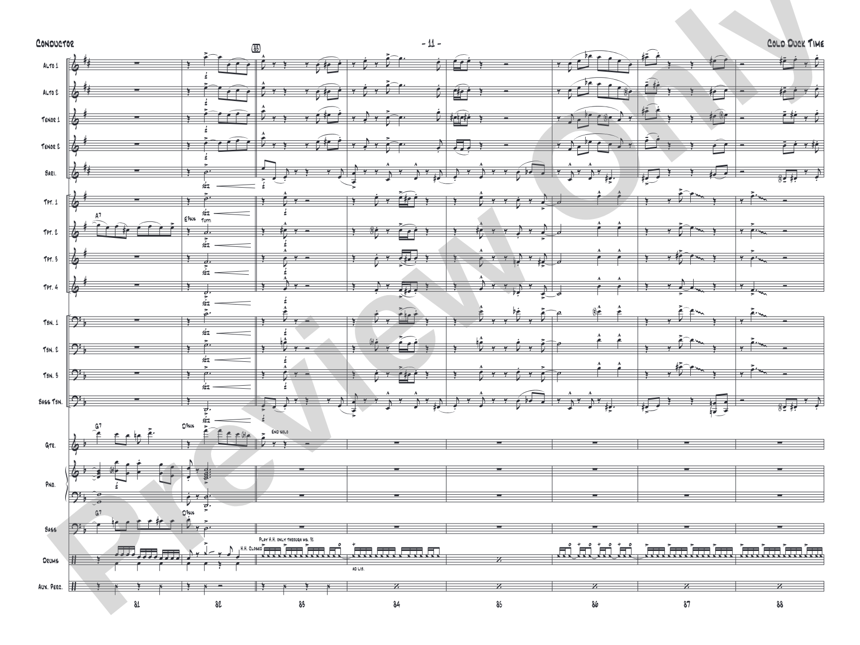 Cold Duck Time: Jazz Ensemble Conductor Score & Parts