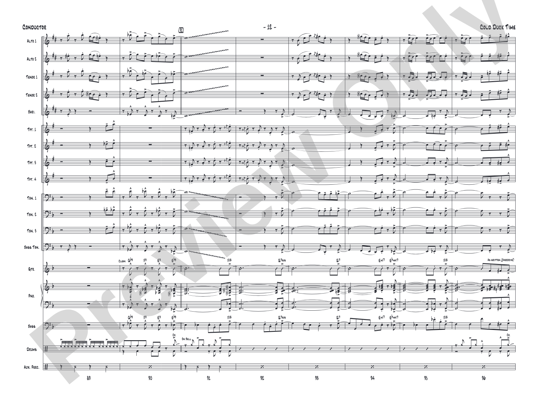 Cold Duck Time: Jazz Ensemble Conductor Score & Parts