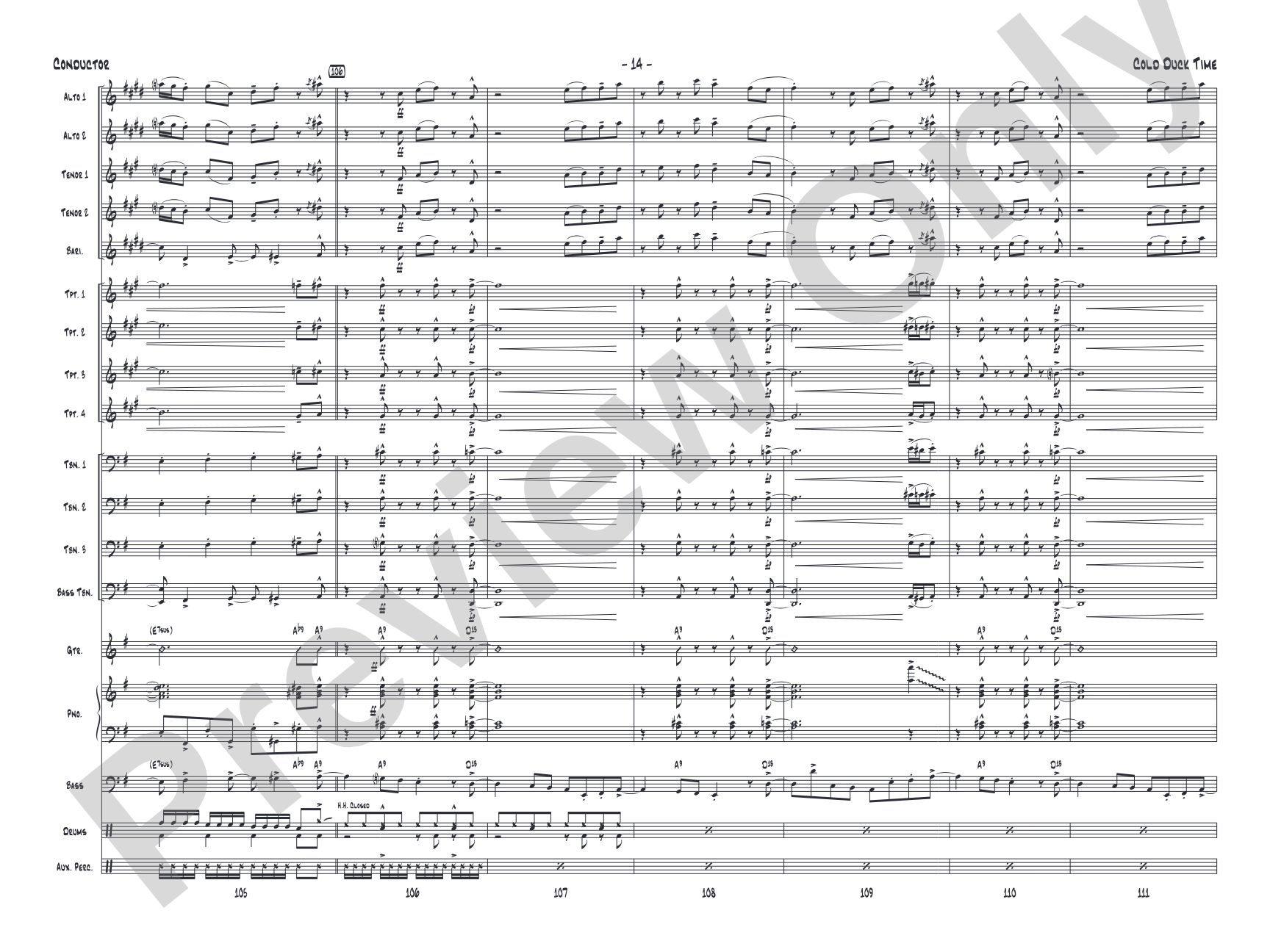 Cold Duck Time: Jazz Ensemble Conductor Score & Parts