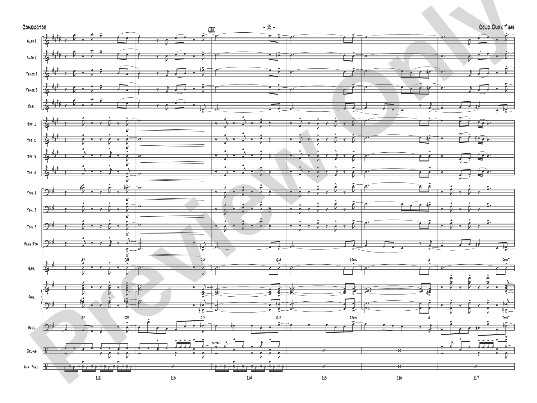 Cold Duck Time: Jazz Ensemble Conductor Score & Parts