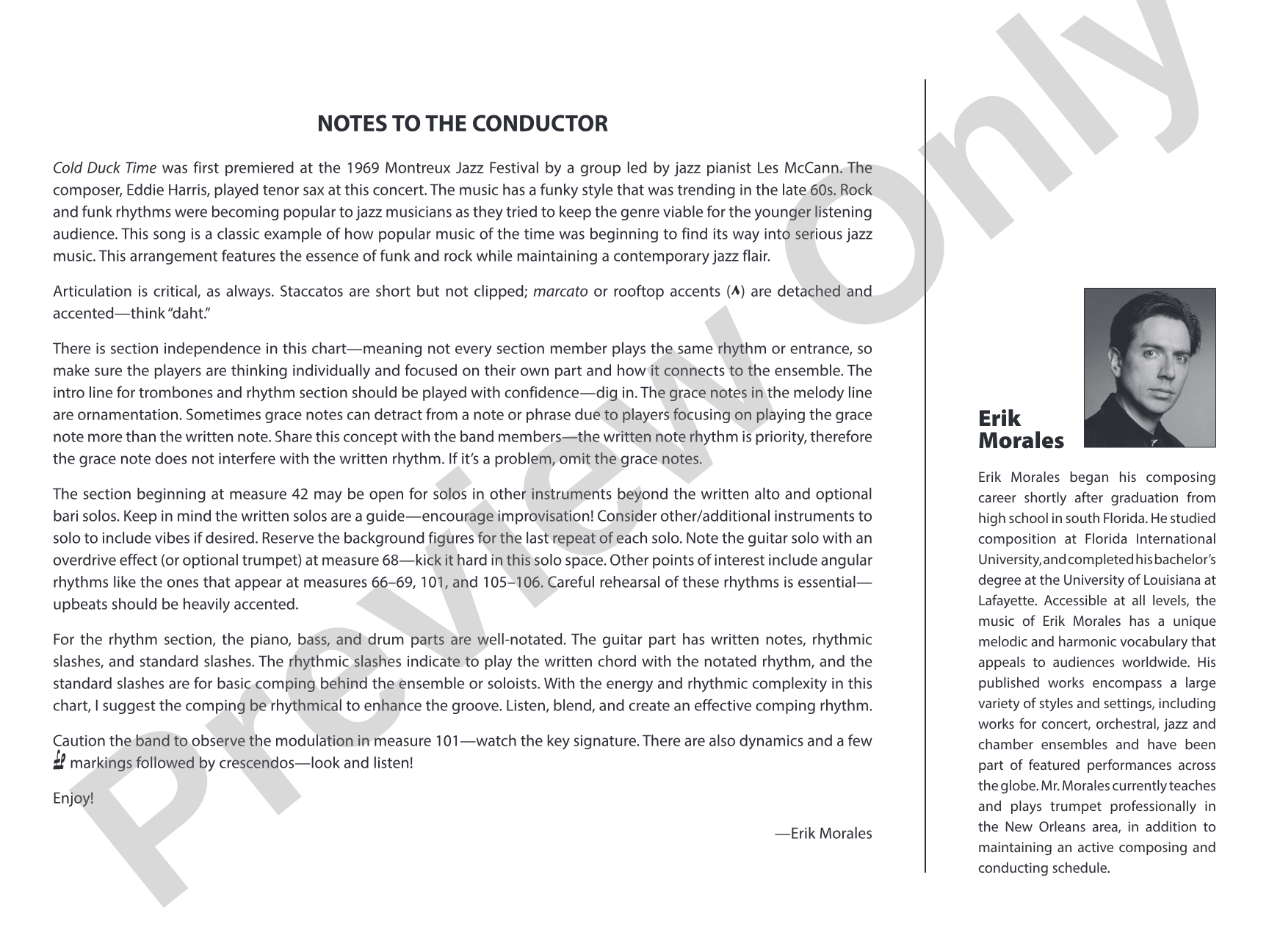 Cold Duck Time: Jazz Ensemble Conductor Score & Parts