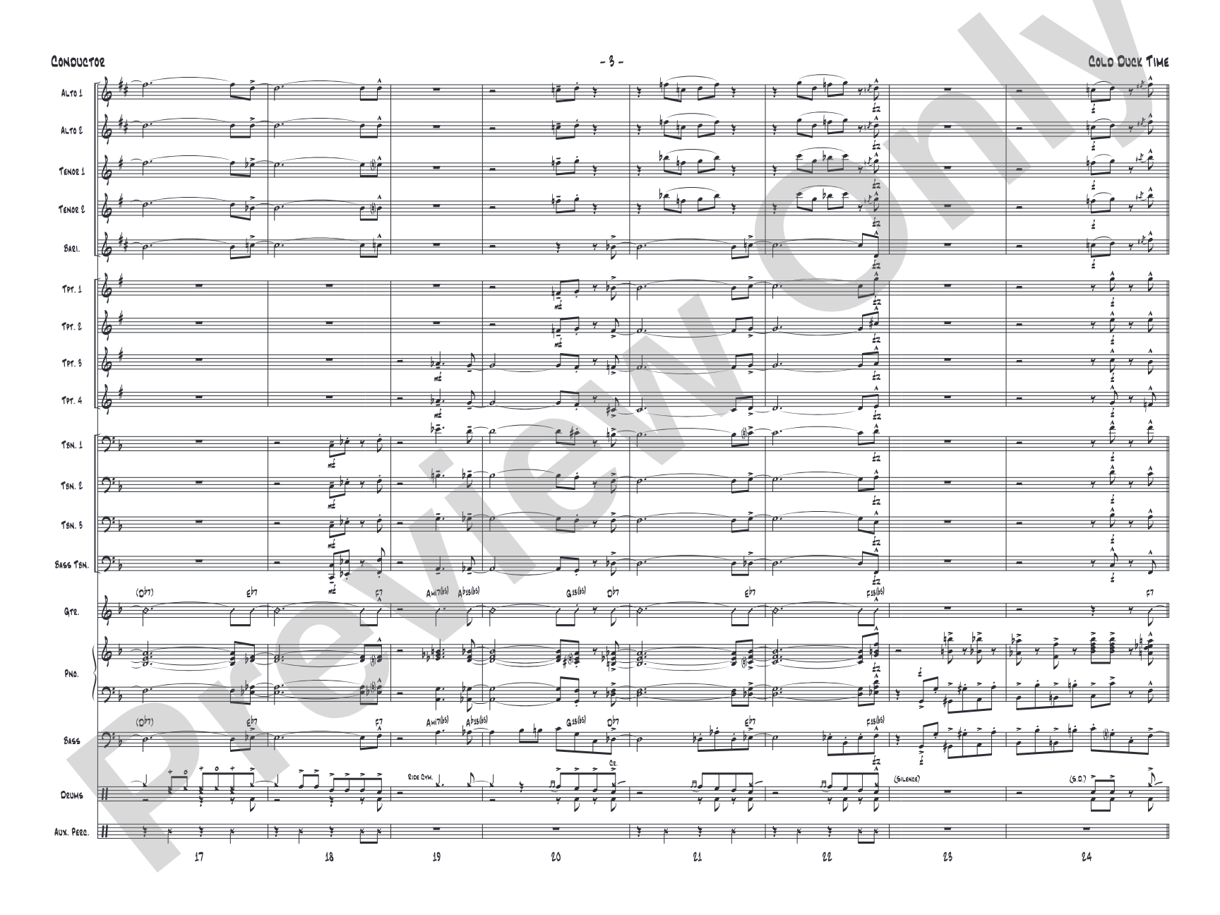 Cold Duck Time: Jazz Ensemble Conductor Score & Parts