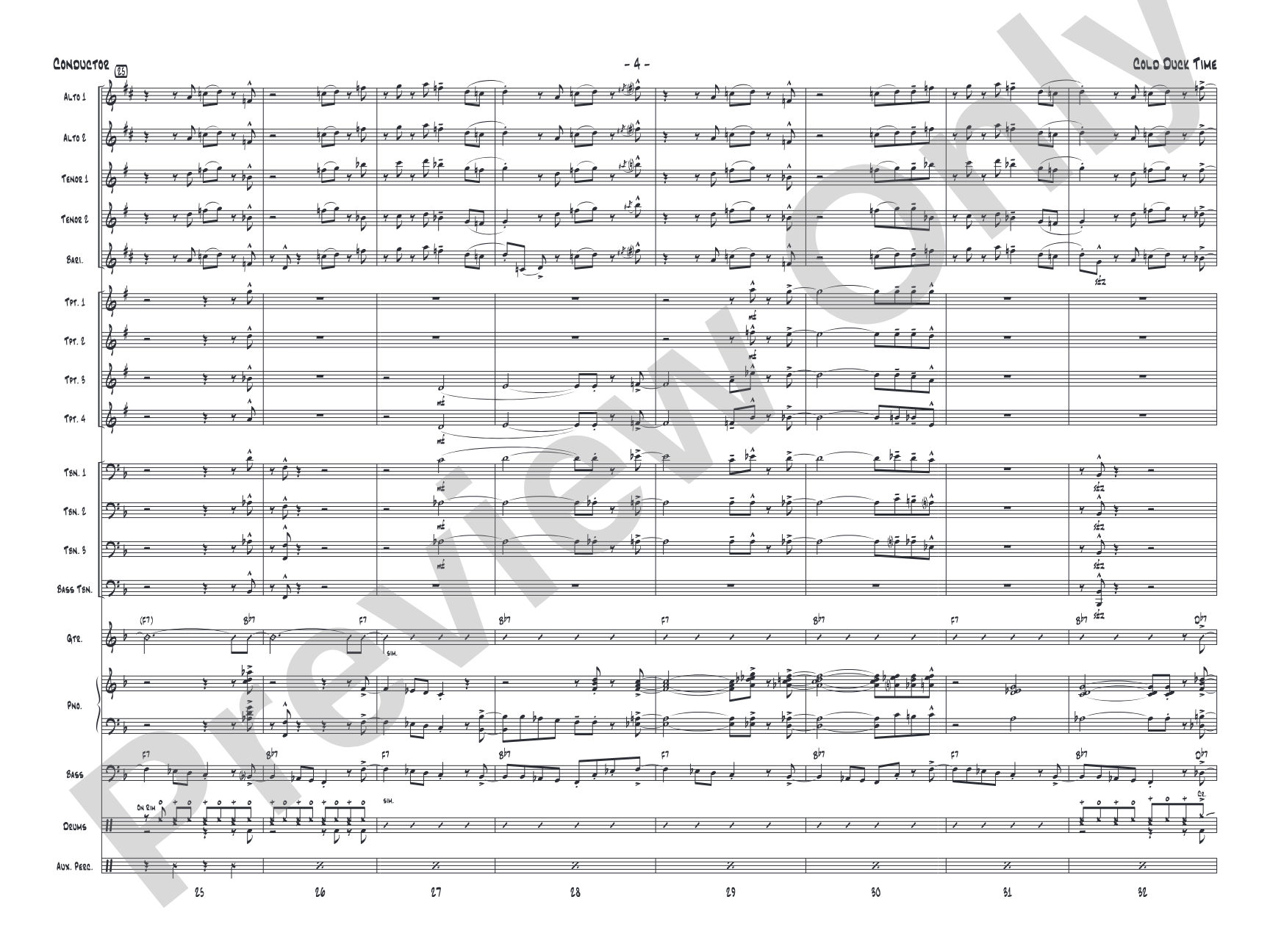 Cold Duck Time: Jazz Ensemble Conductor Score & Parts