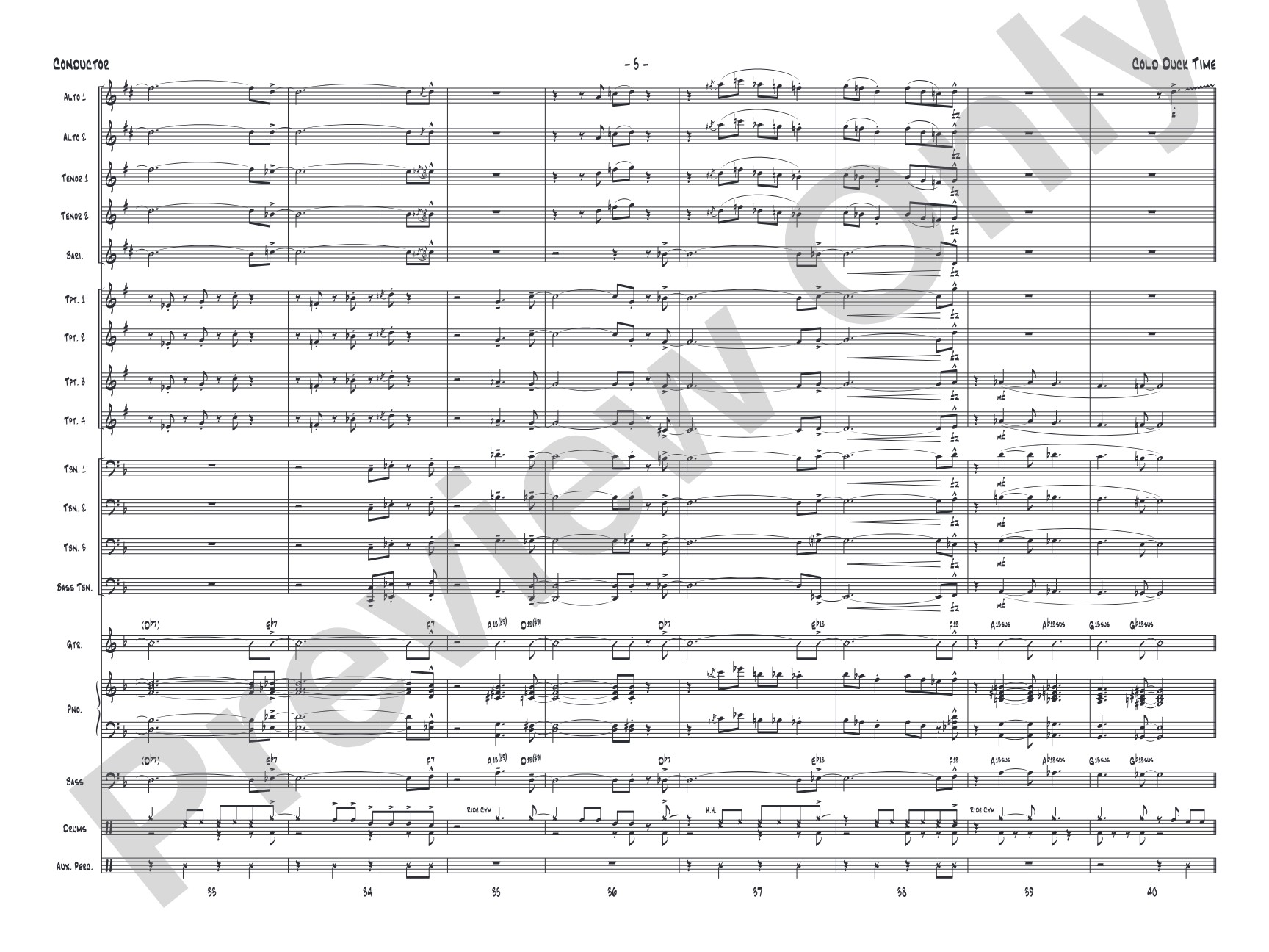 Cold Duck Time: Jazz Ensemble Conductor Score & Parts