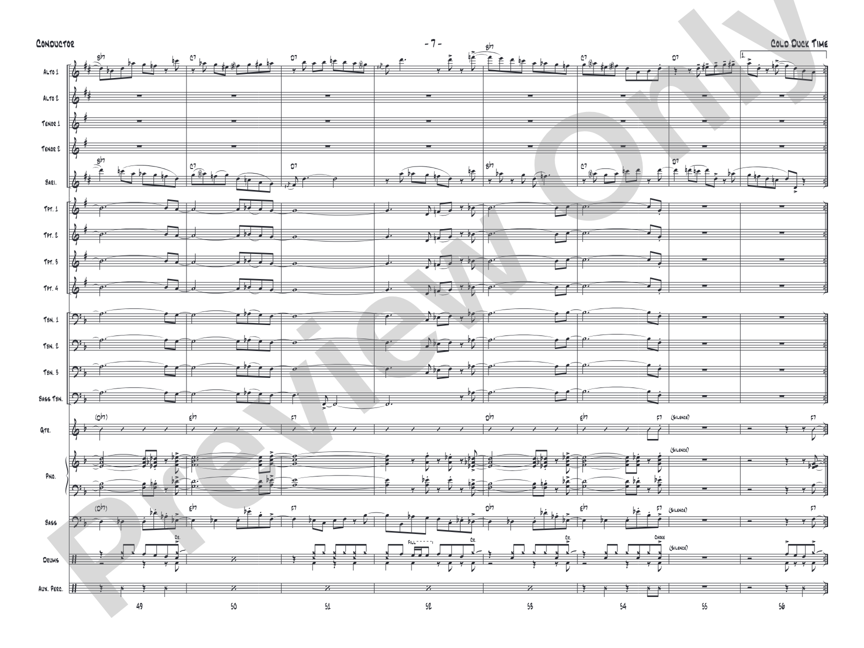 Cold Duck Time: Jazz Ensemble Conductor Score & Parts