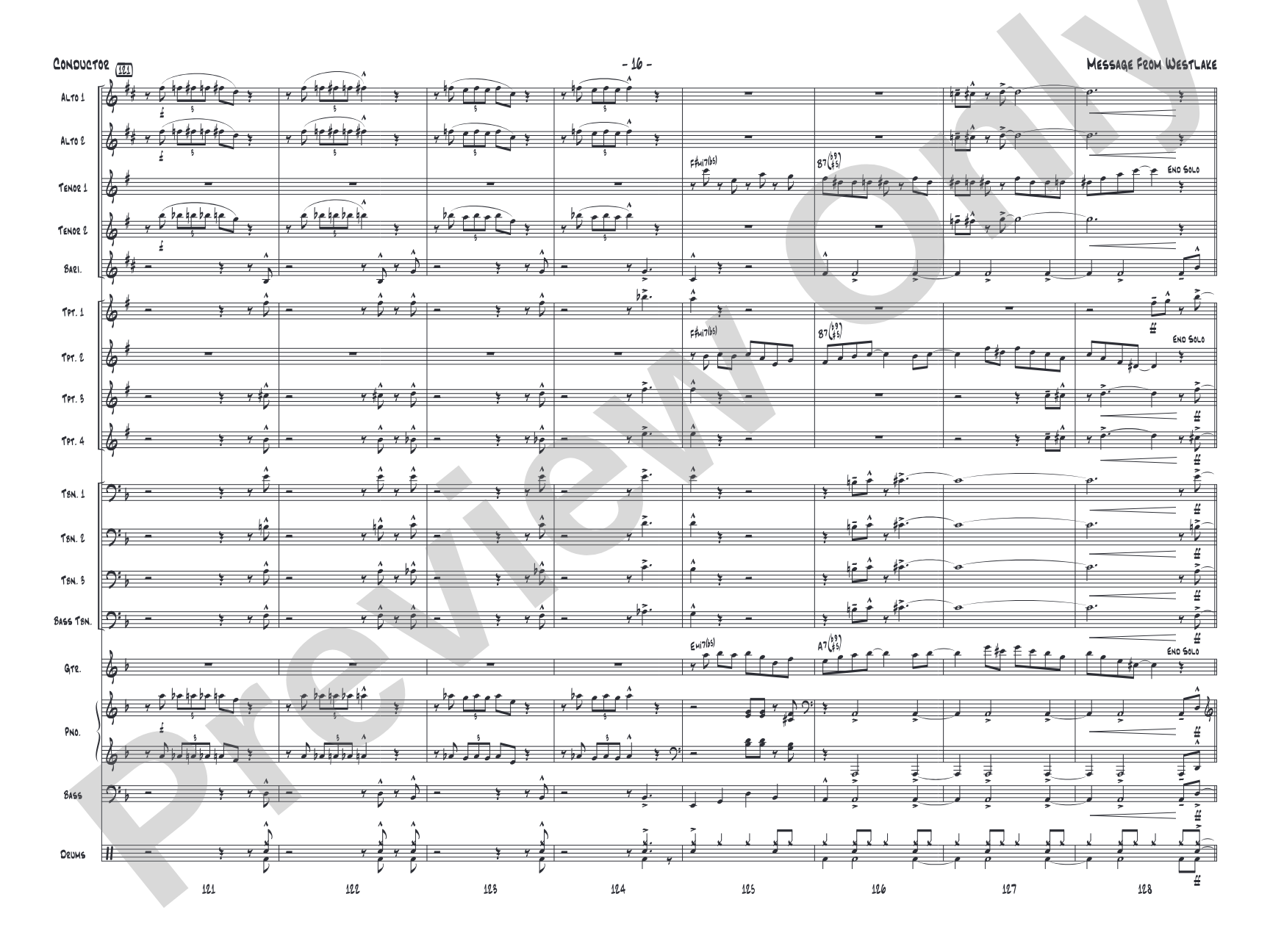 Message from Westlake: Jazz Ensemble Conductor Score & Parts