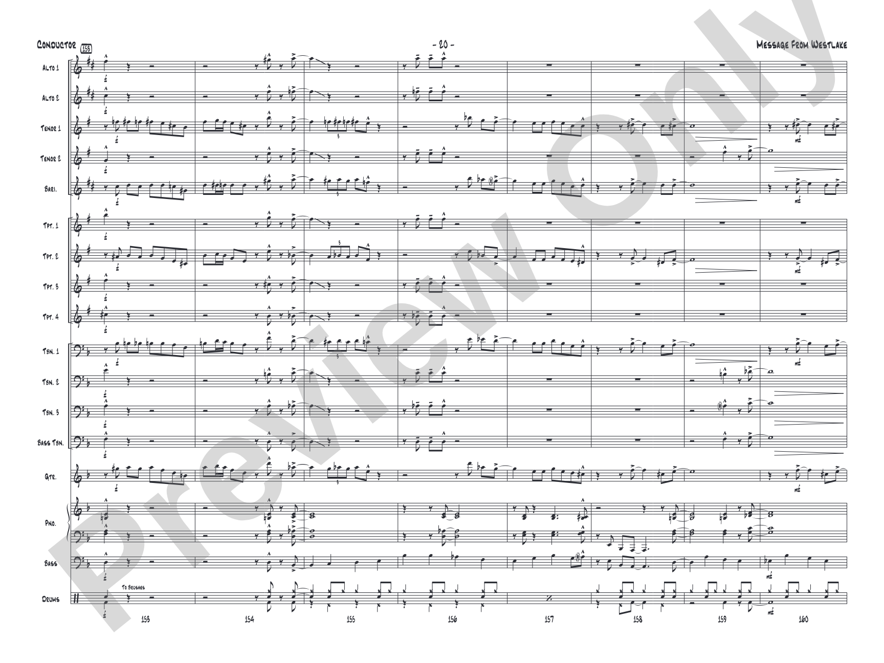 Message from Westlake: Jazz Ensemble Conductor Score & Parts