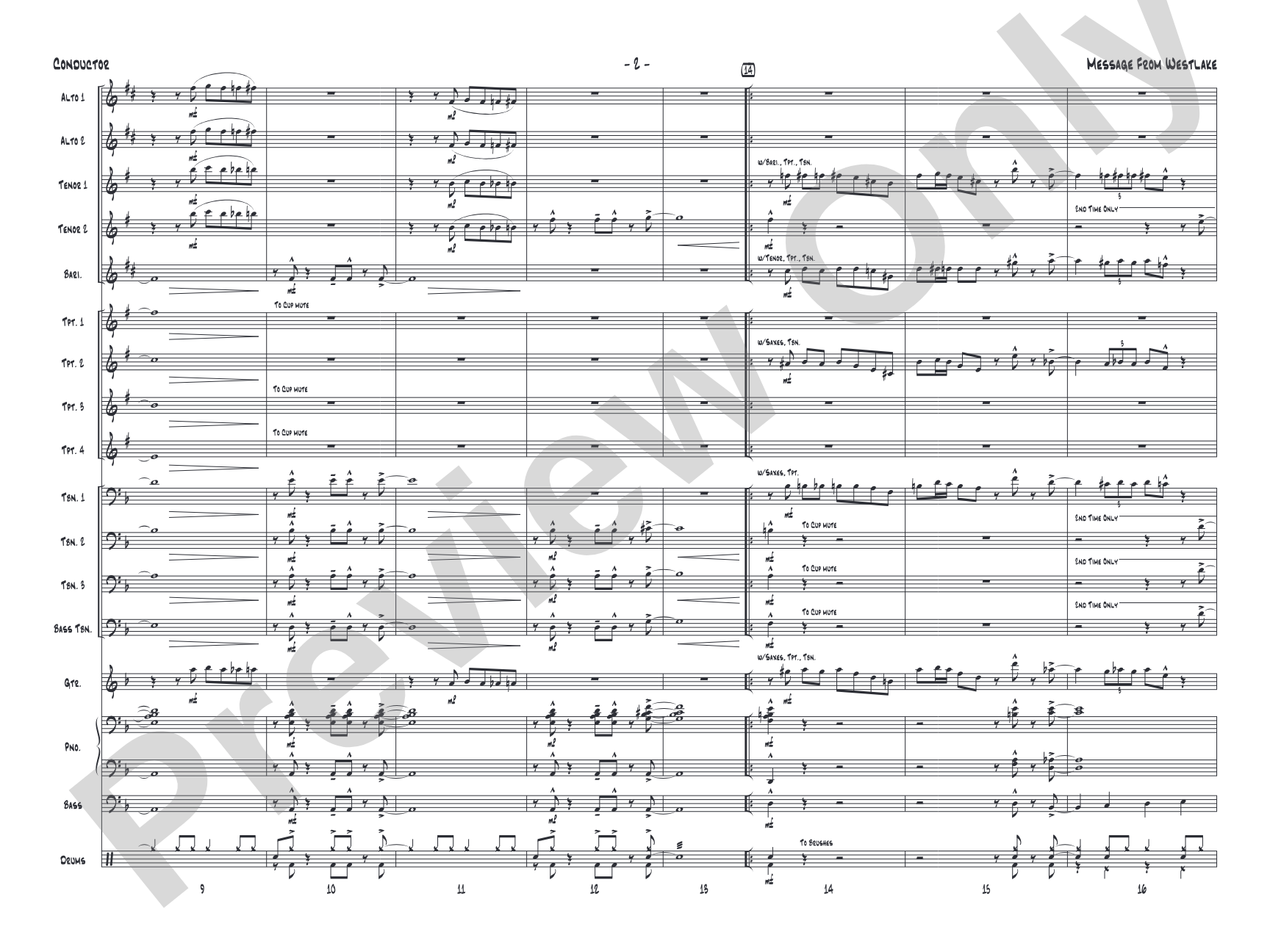 Message from Westlake: Jazz Ensemble Conductor Score & Parts