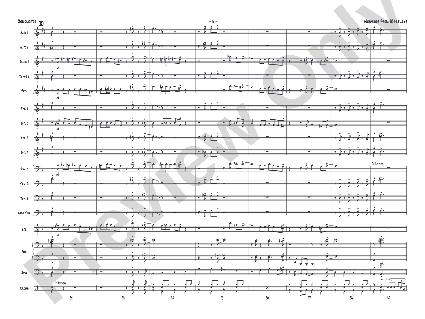 Message from Westlake: Jazz Ensemble Conductor Score & Parts