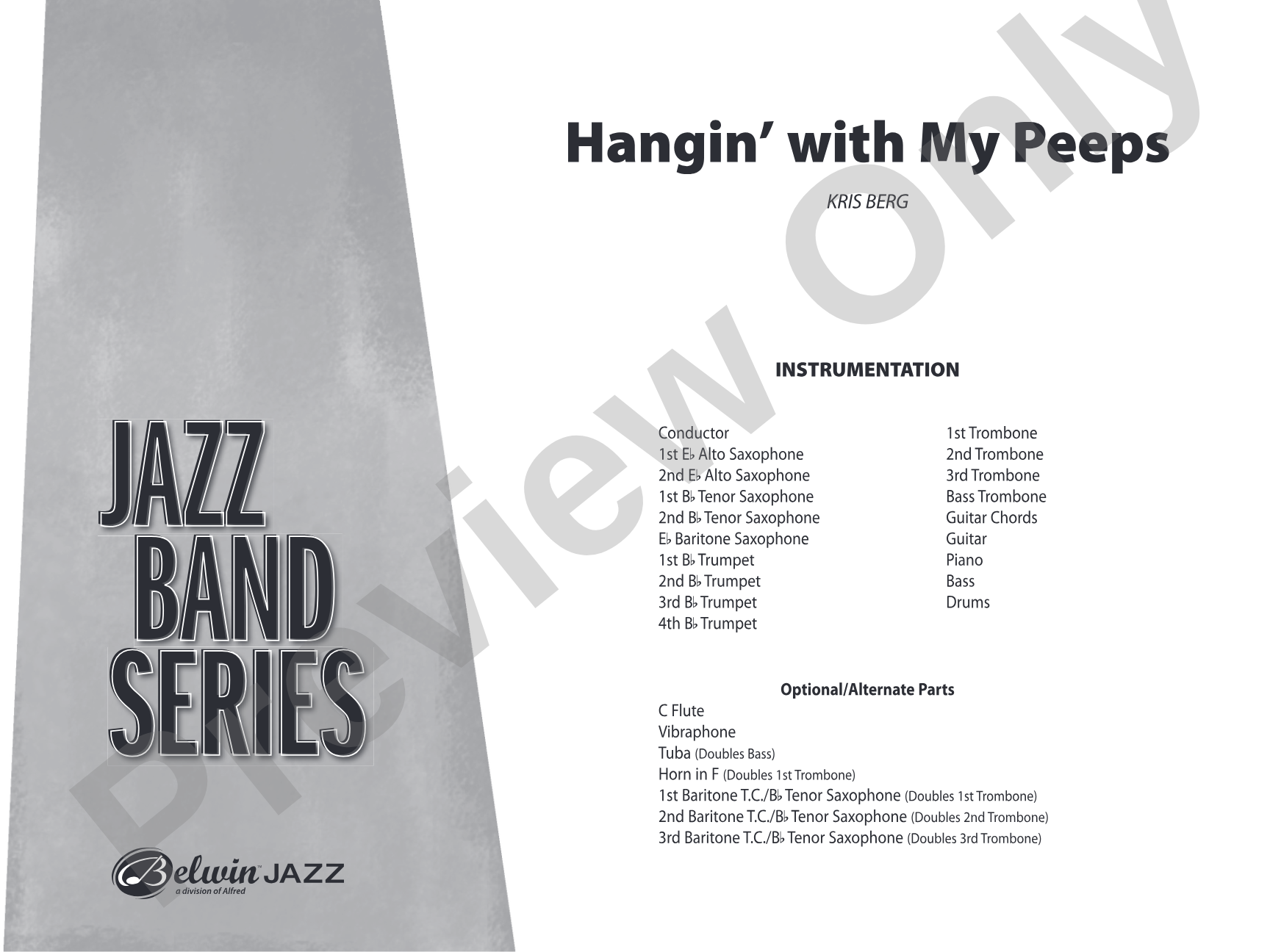Hangin' with My Peeps: Jazz Ensemble Conductor Score & Parts