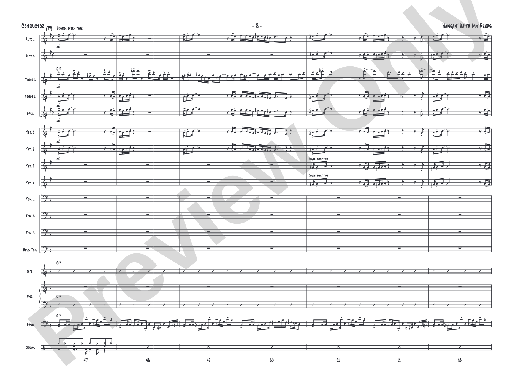 Hangin' with My Peeps: Jazz Ensemble Conductor Score & Parts