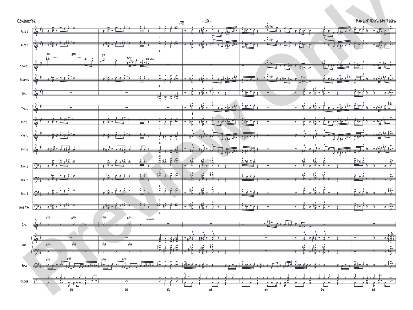 Hangin' with My Peeps: Jazz Ensemble Conductor Score & Parts
