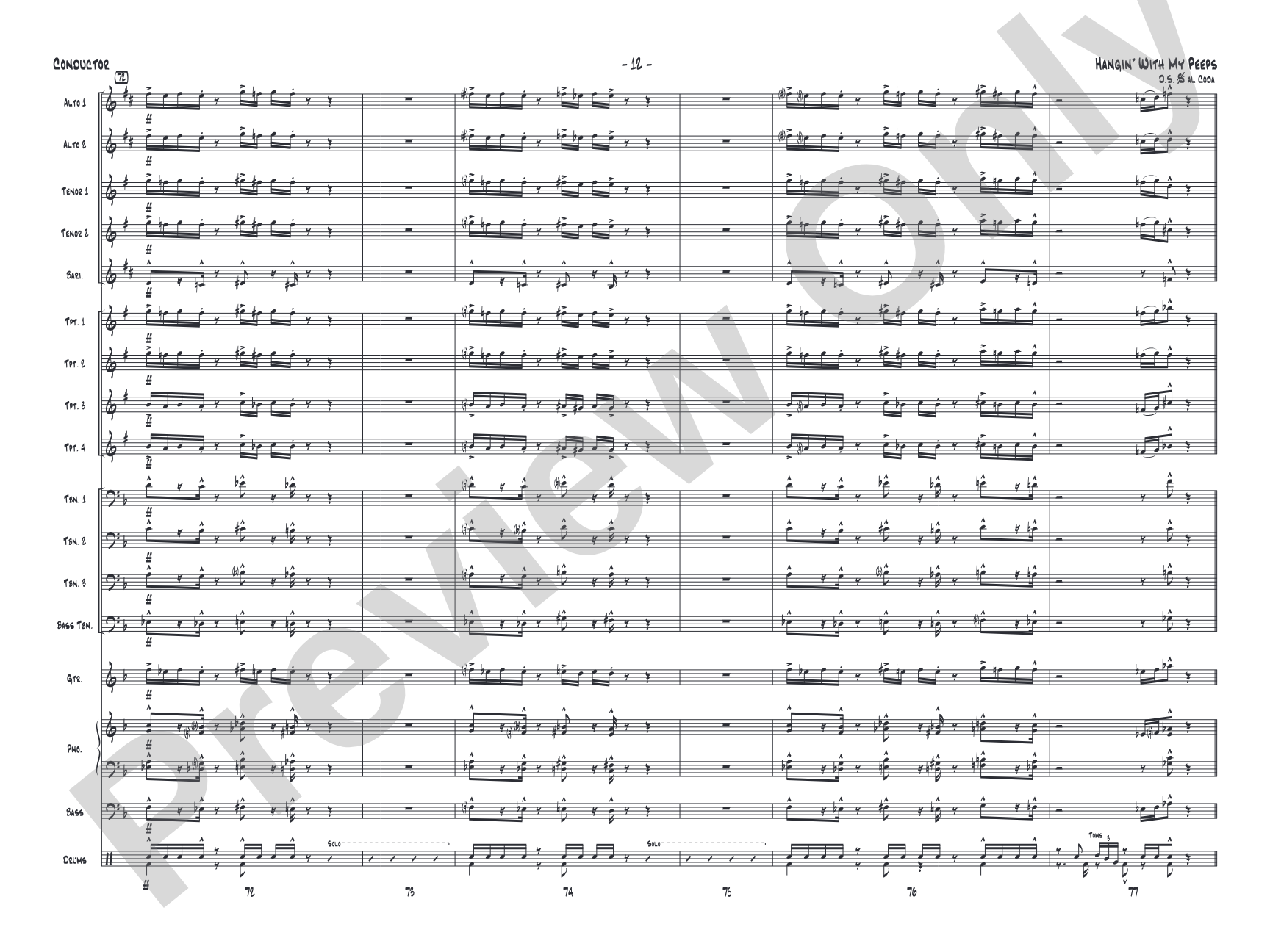 Hangin' with My Peeps: Jazz Ensemble Conductor Score & Parts