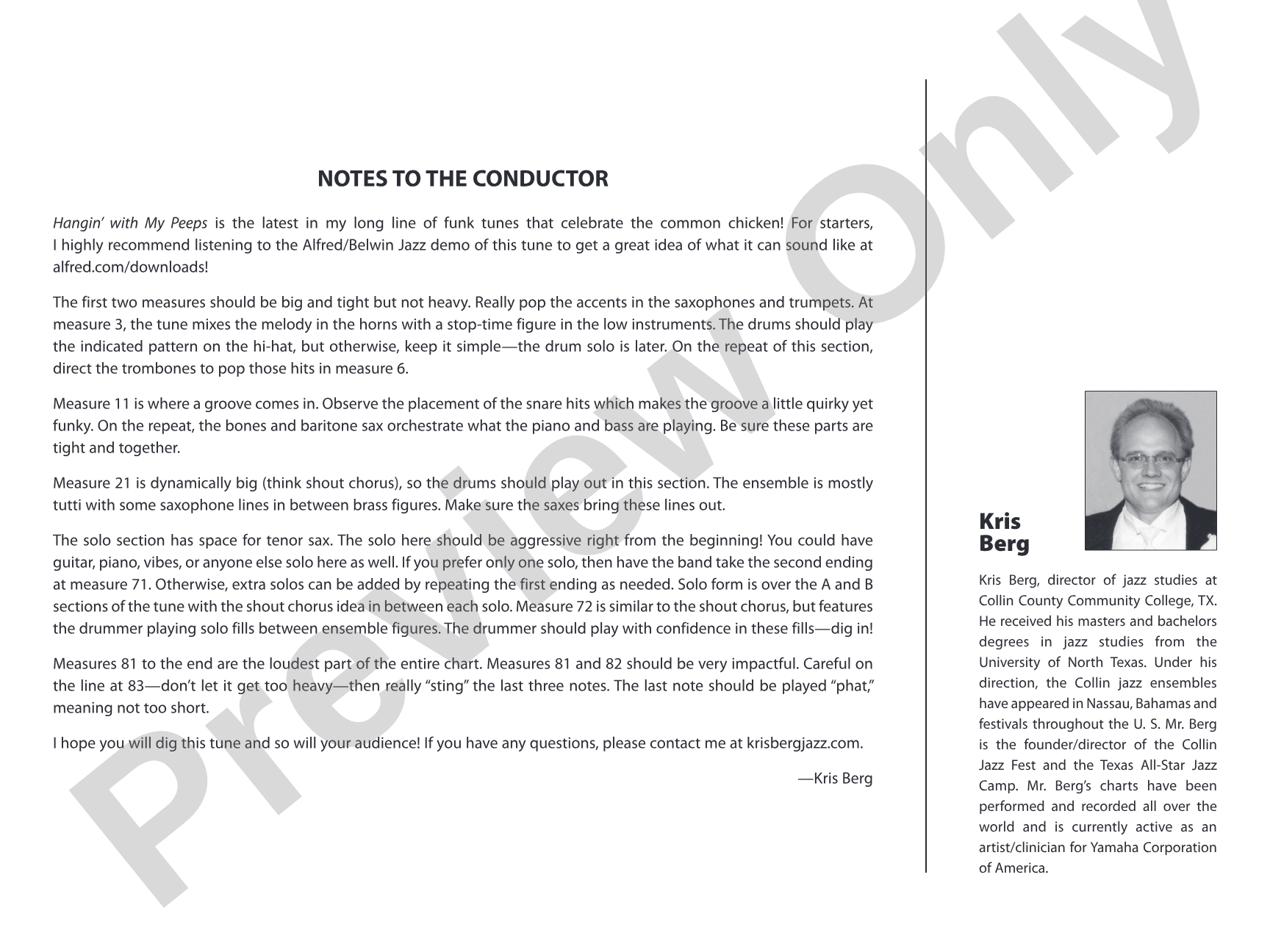 Hangin' with My Peeps: Jazz Ensemble Conductor Score & Parts