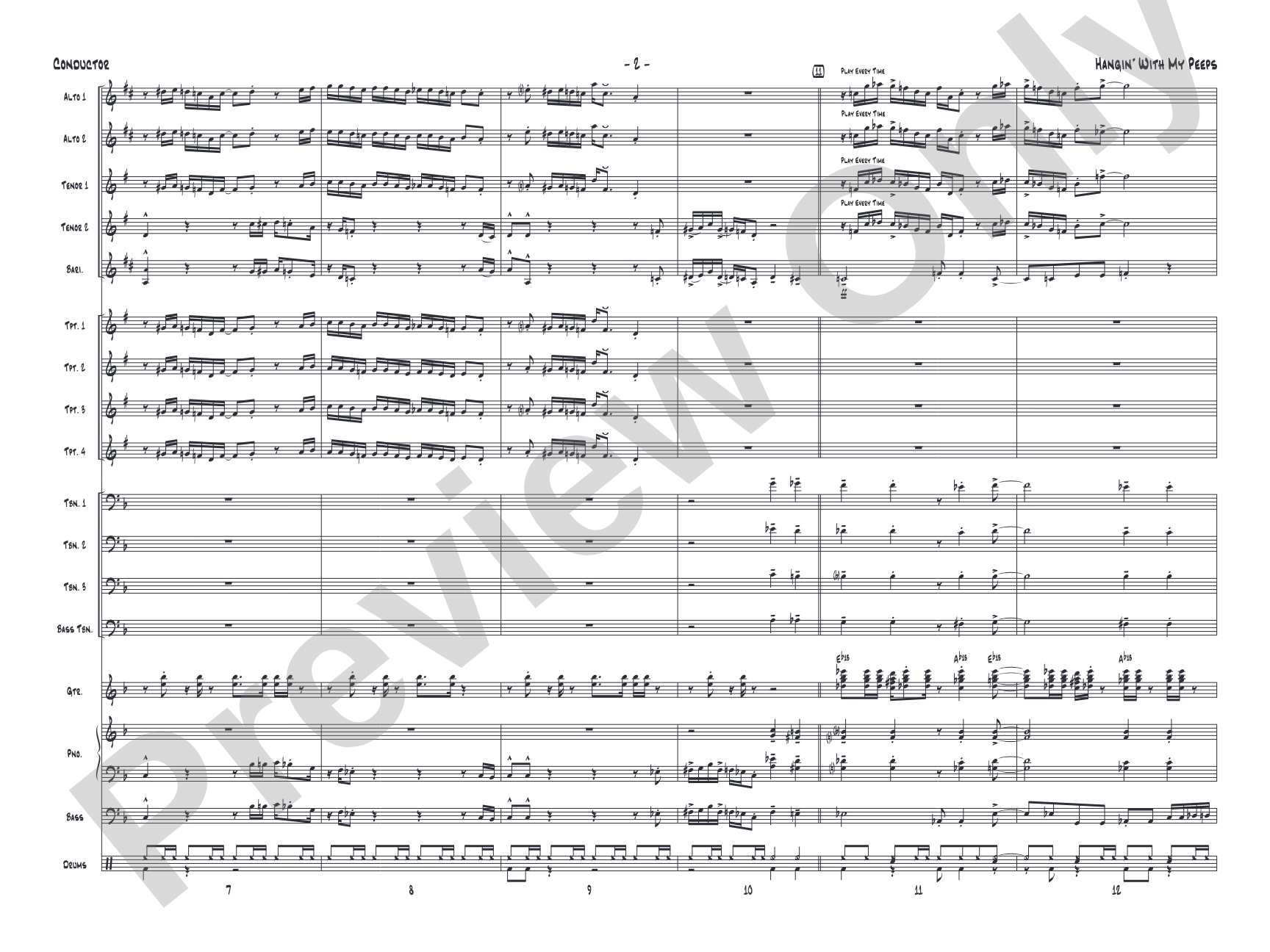 Hangin' with My Peeps: Jazz Ensemble Conductor Score & Parts