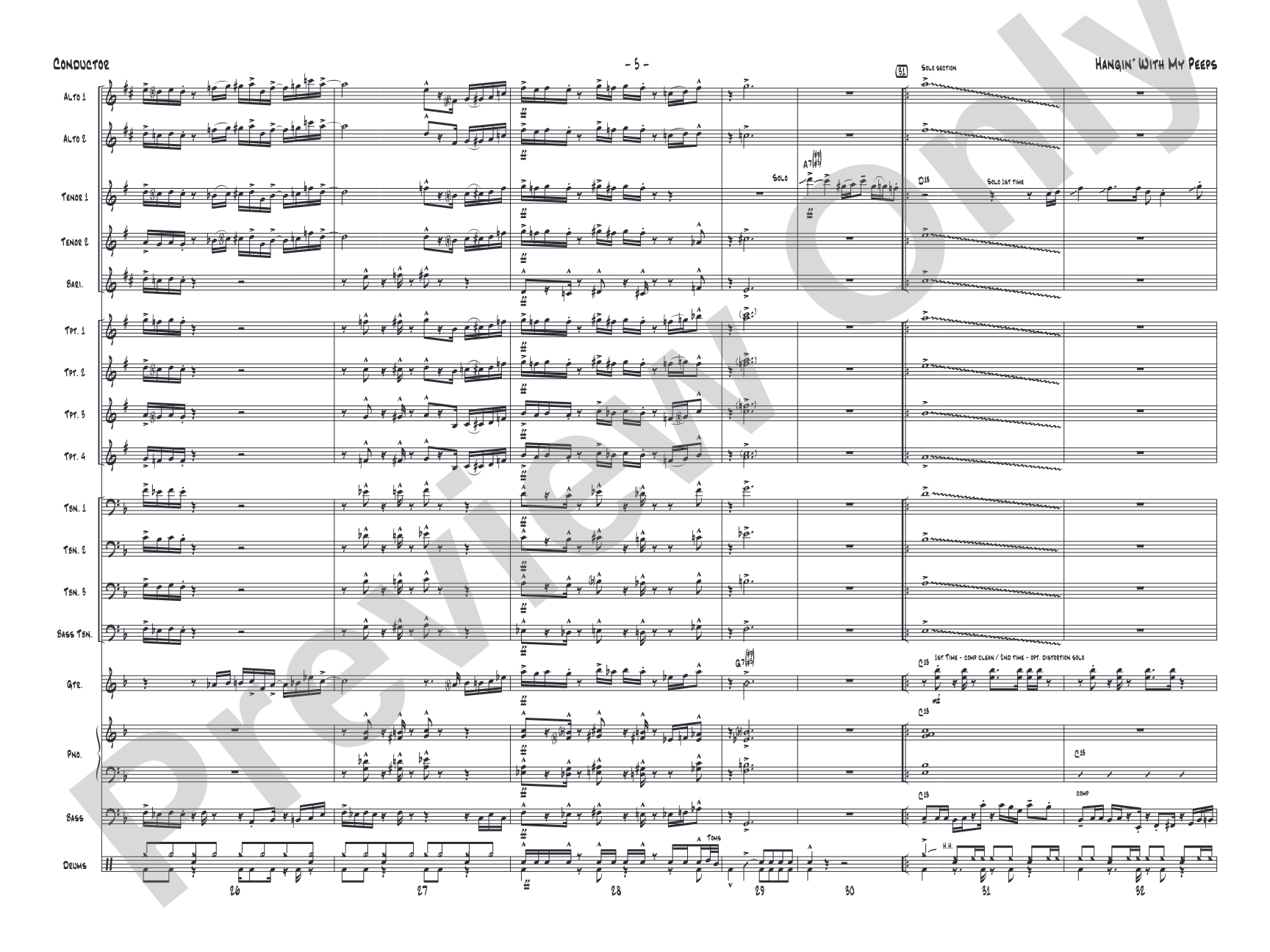 Hangin' with My Peeps: Jazz Ensemble Conductor Score & Parts