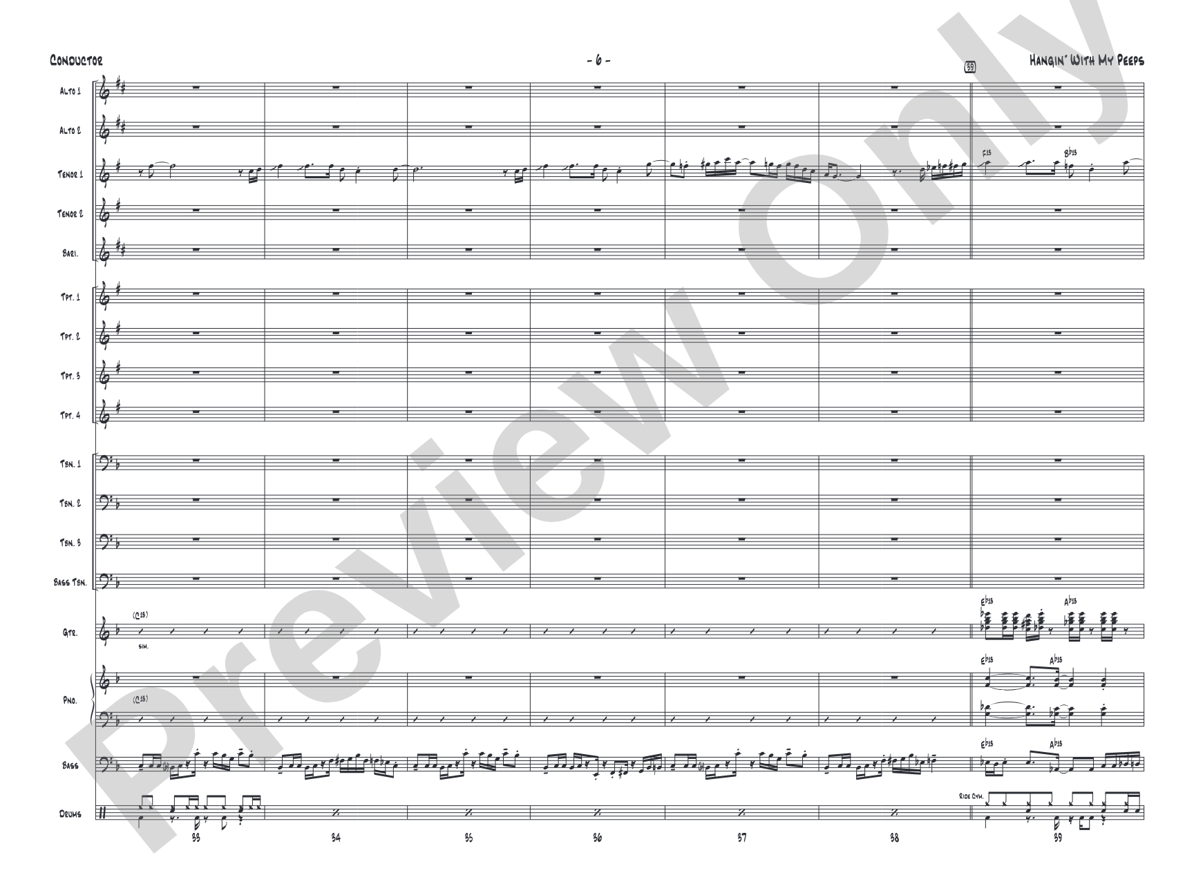 Hangin' with My Peeps: Jazz Ensemble Conductor Score & Parts