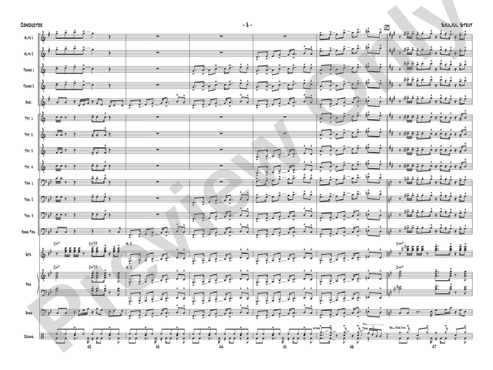 Soulful Strut: Jazz Ensemble Conductor Score & Parts