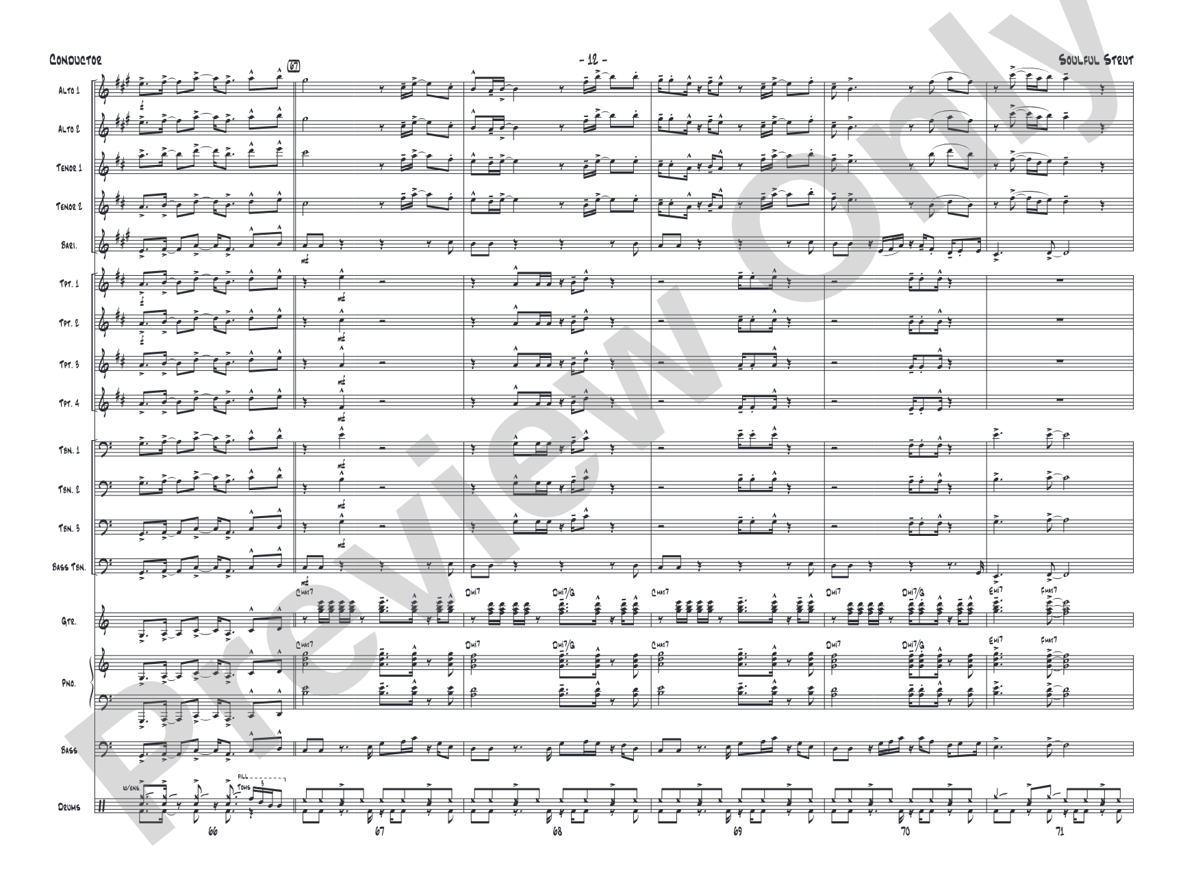 Soulful Strut: Jazz Ensemble Conductor Score & Parts