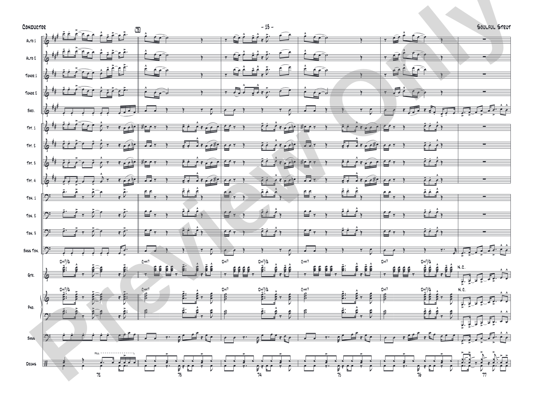 Soulful Strut: Jazz Ensemble Conductor Score & Parts