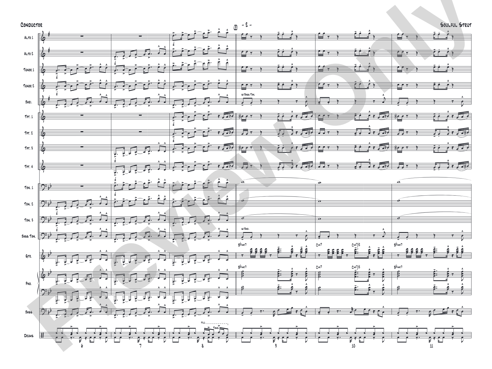 Soulful Strut: Jazz Ensemble Conductor Score & Parts