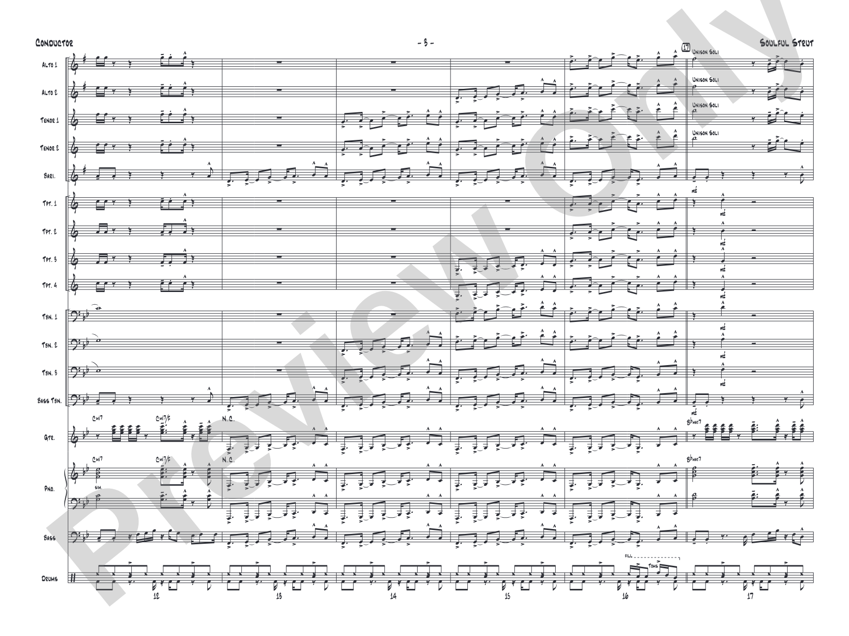 Soulful Strut: Jazz Ensemble Conductor Score & Parts