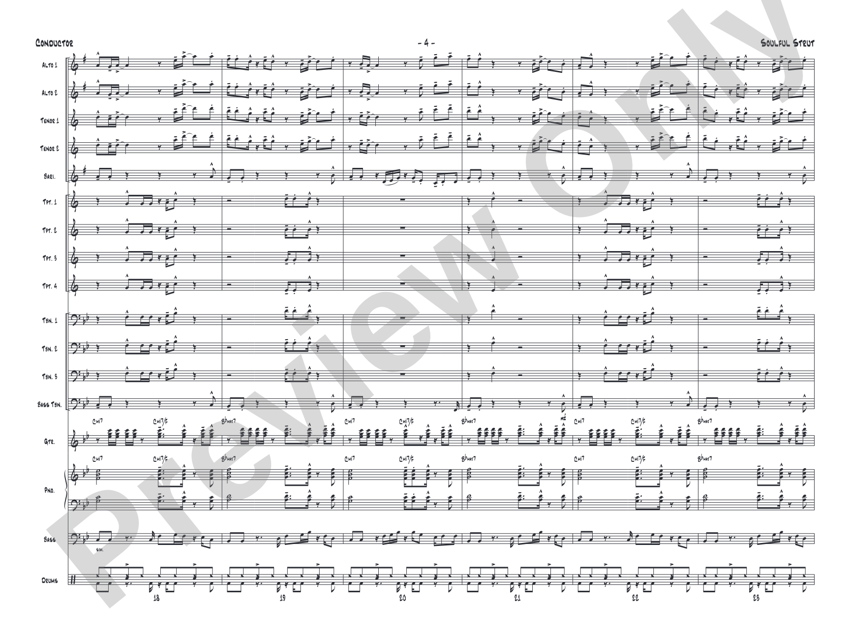 Soulful Strut: Jazz Ensemble Conductor Score & Parts