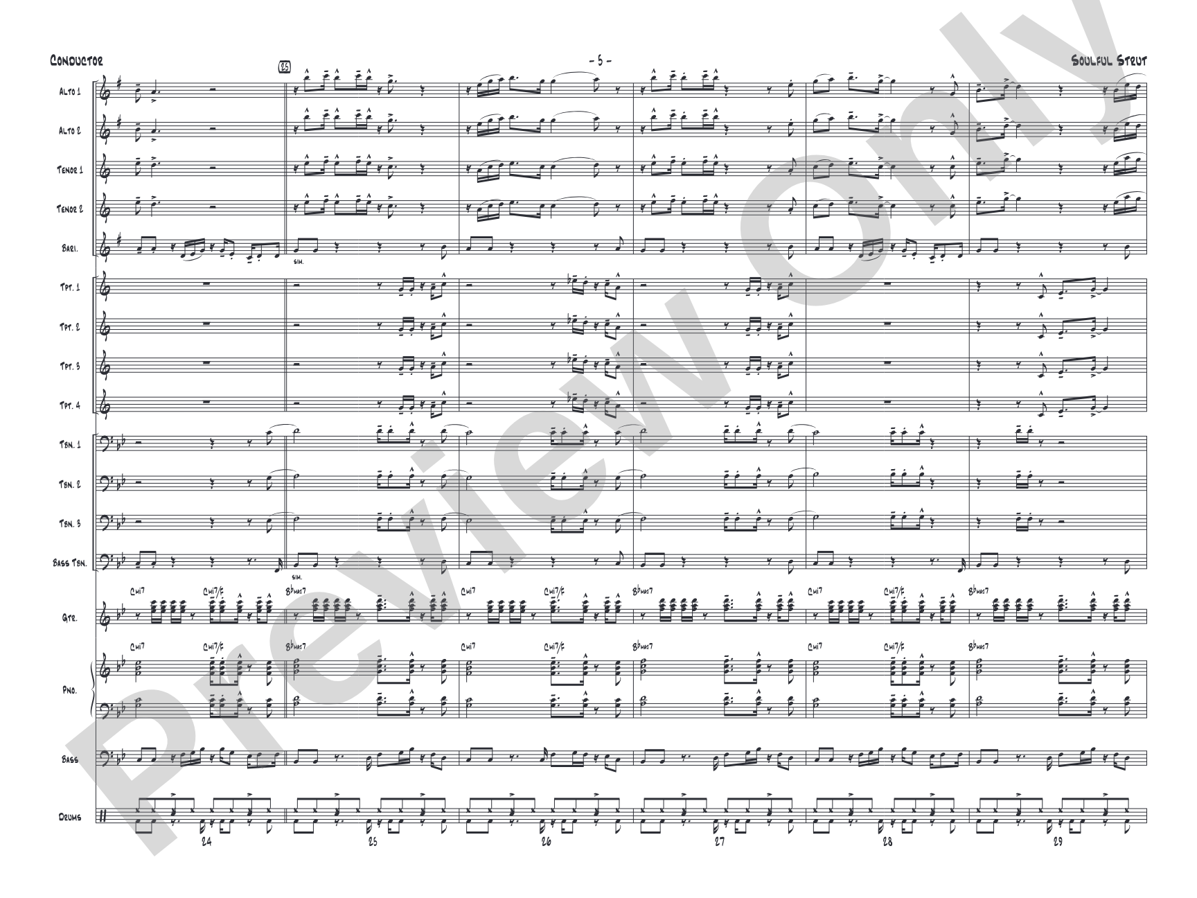 Soulful Strut: Jazz Ensemble Conductor Score & Parts