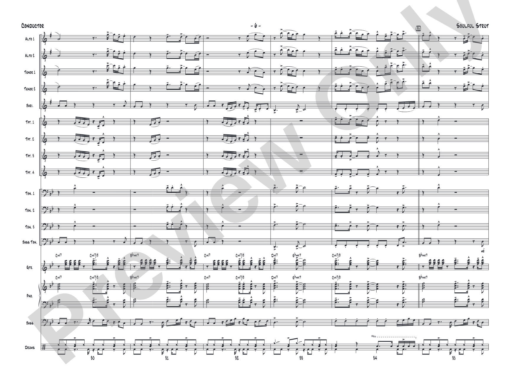 Soulful Strut: Jazz Ensemble Conductor Score & Parts