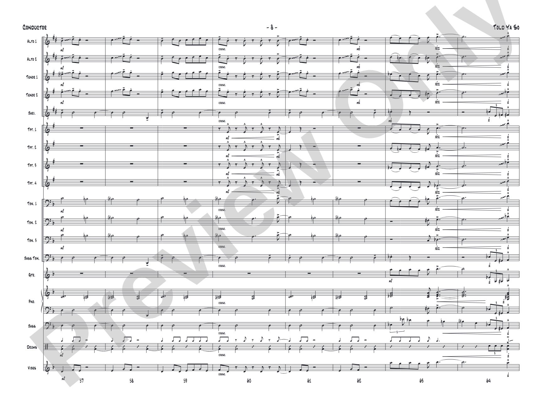 Told Ya So: Jazz Ensemble Conductor Score & Parts