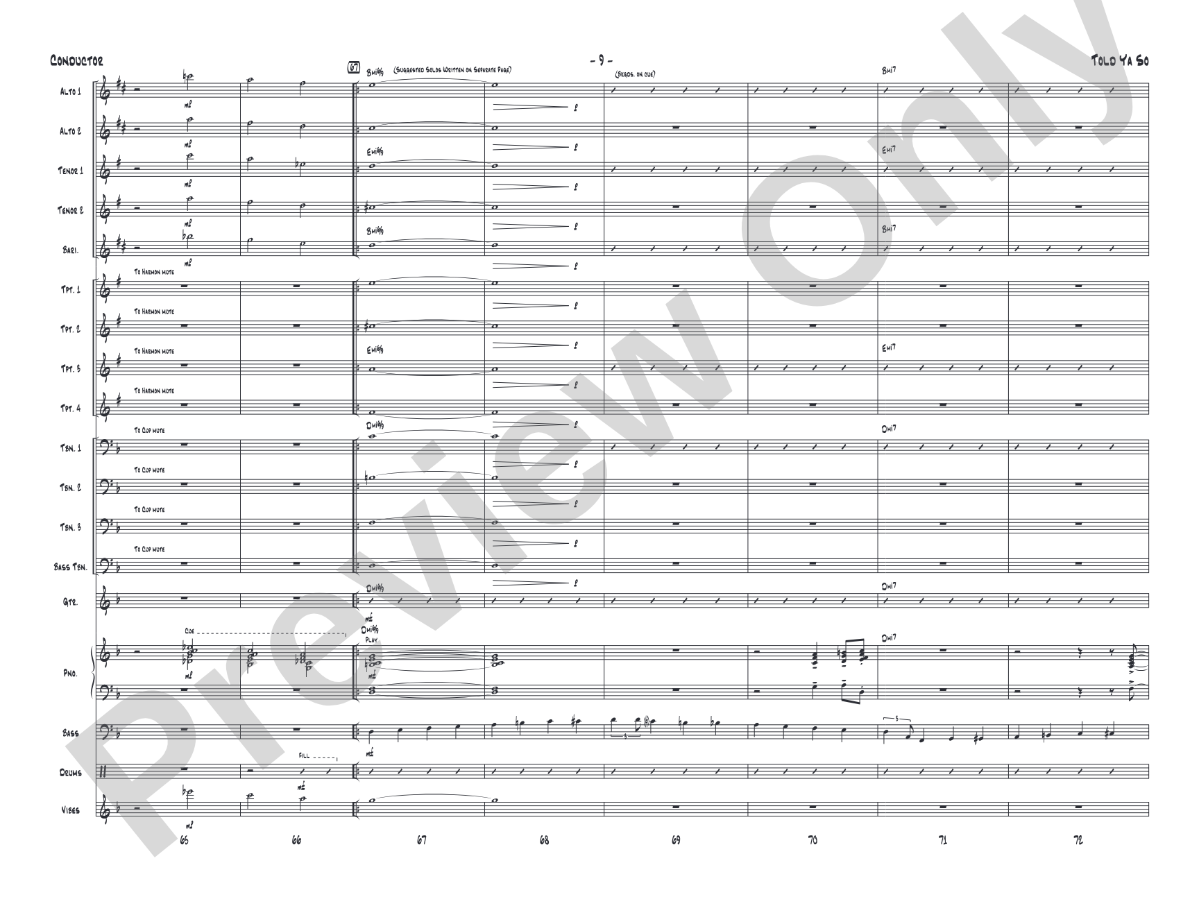 Told Ya So: Jazz Ensemble Conductor Score & Parts