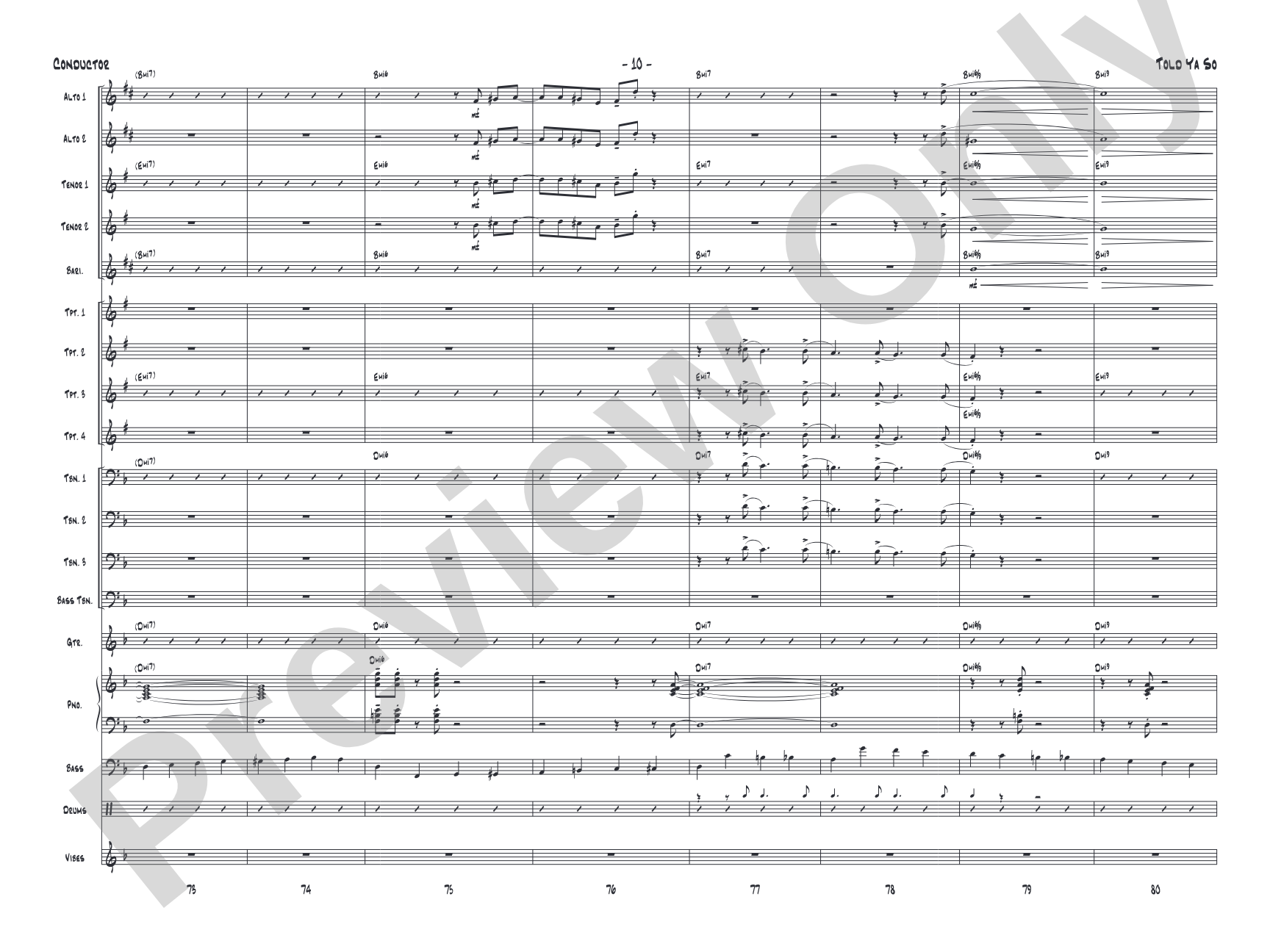 Told Ya So: Jazz Ensemble Conductor Score & Parts