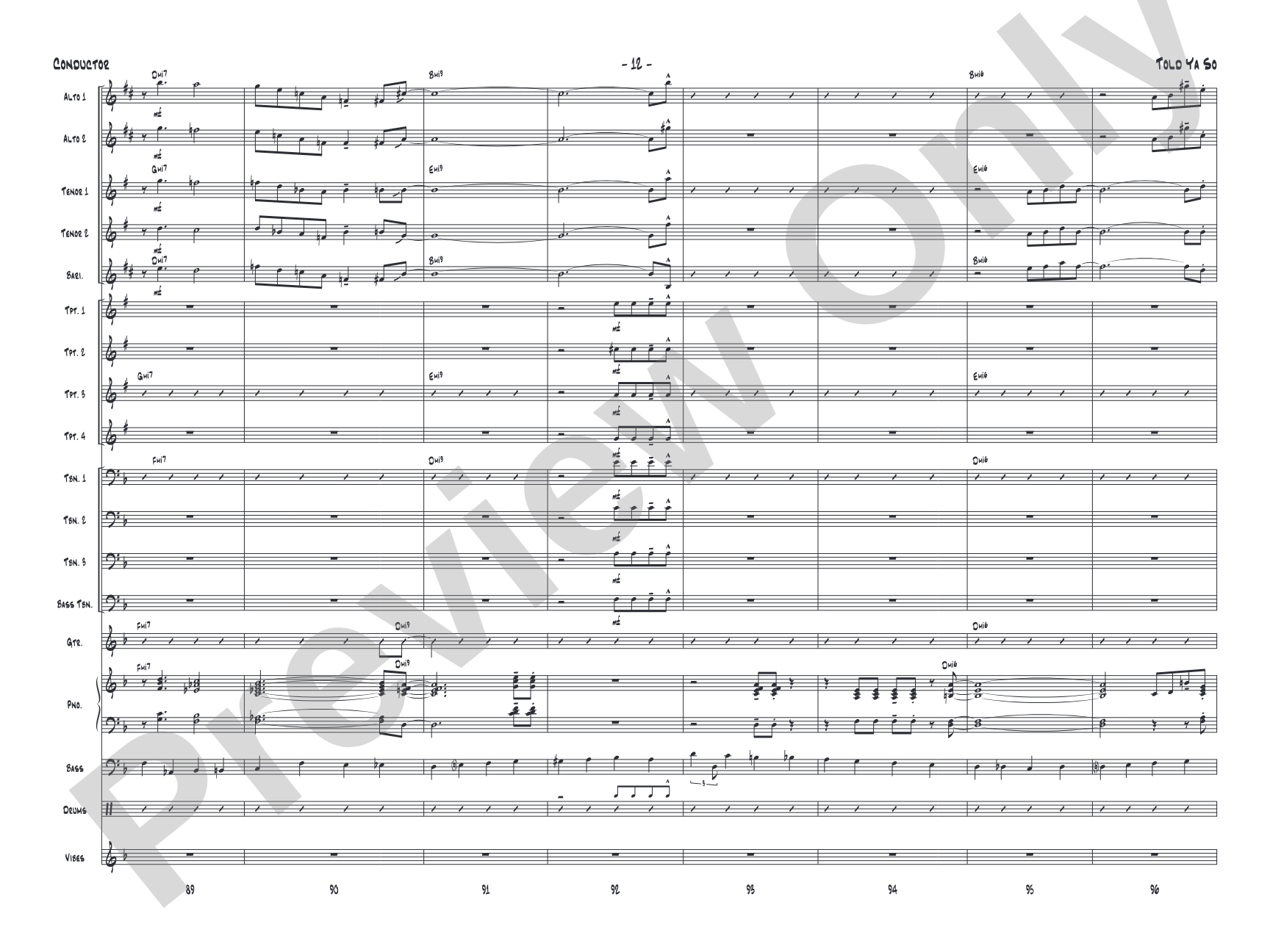 Told Ya So: Jazz Ensemble Conductor Score & Parts