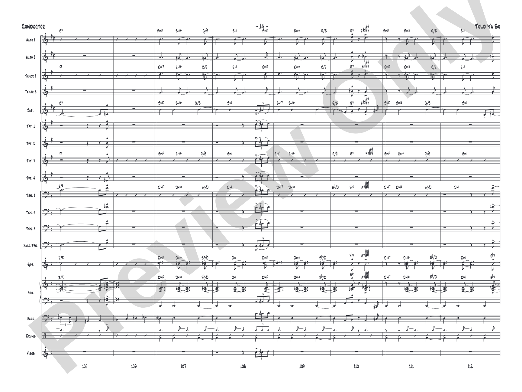 Told Ya So: Jazz Ensemble Conductor Score & Parts